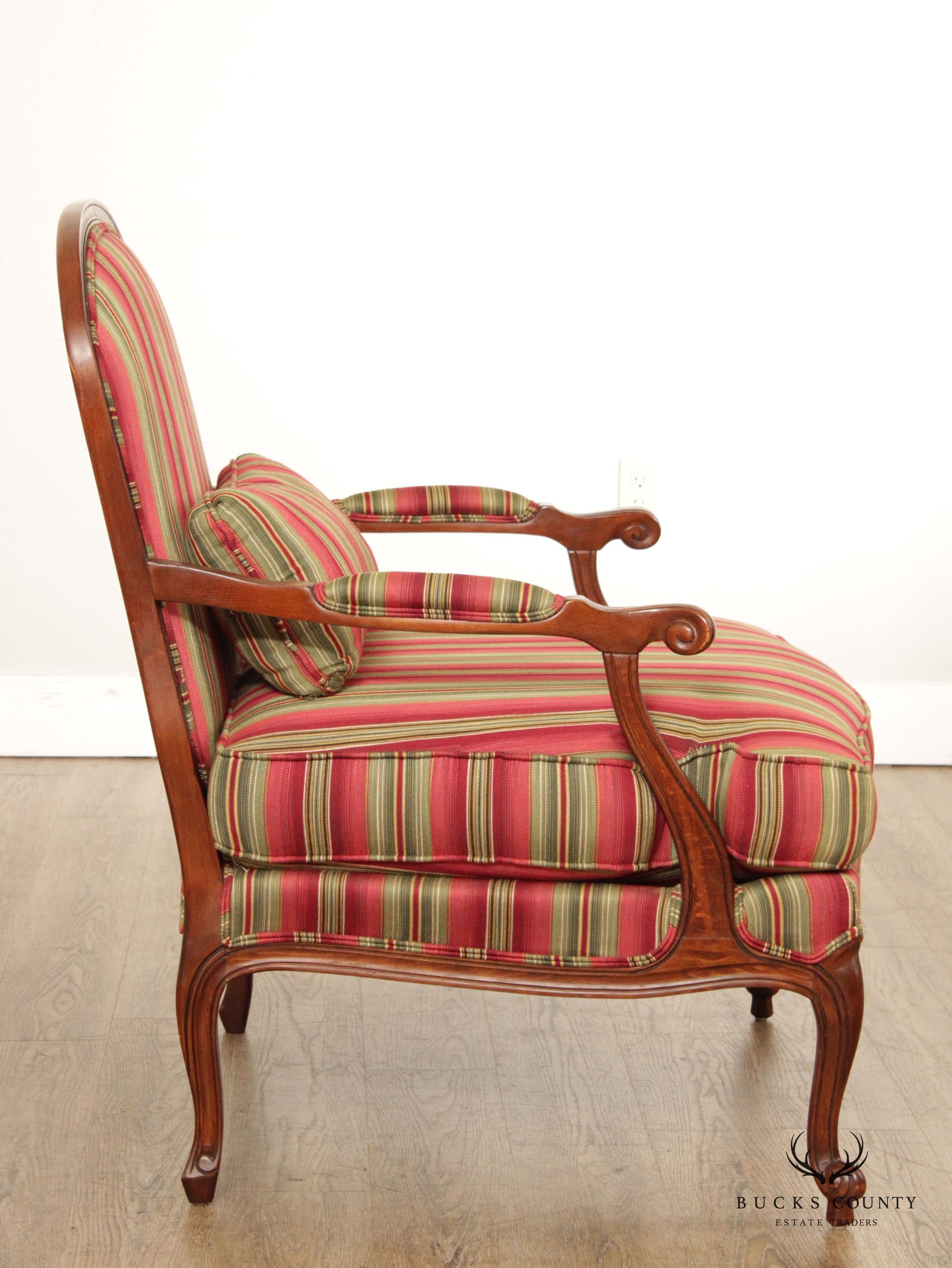 Ethan Allen French Provincial Style Custom Upholstered Armchair