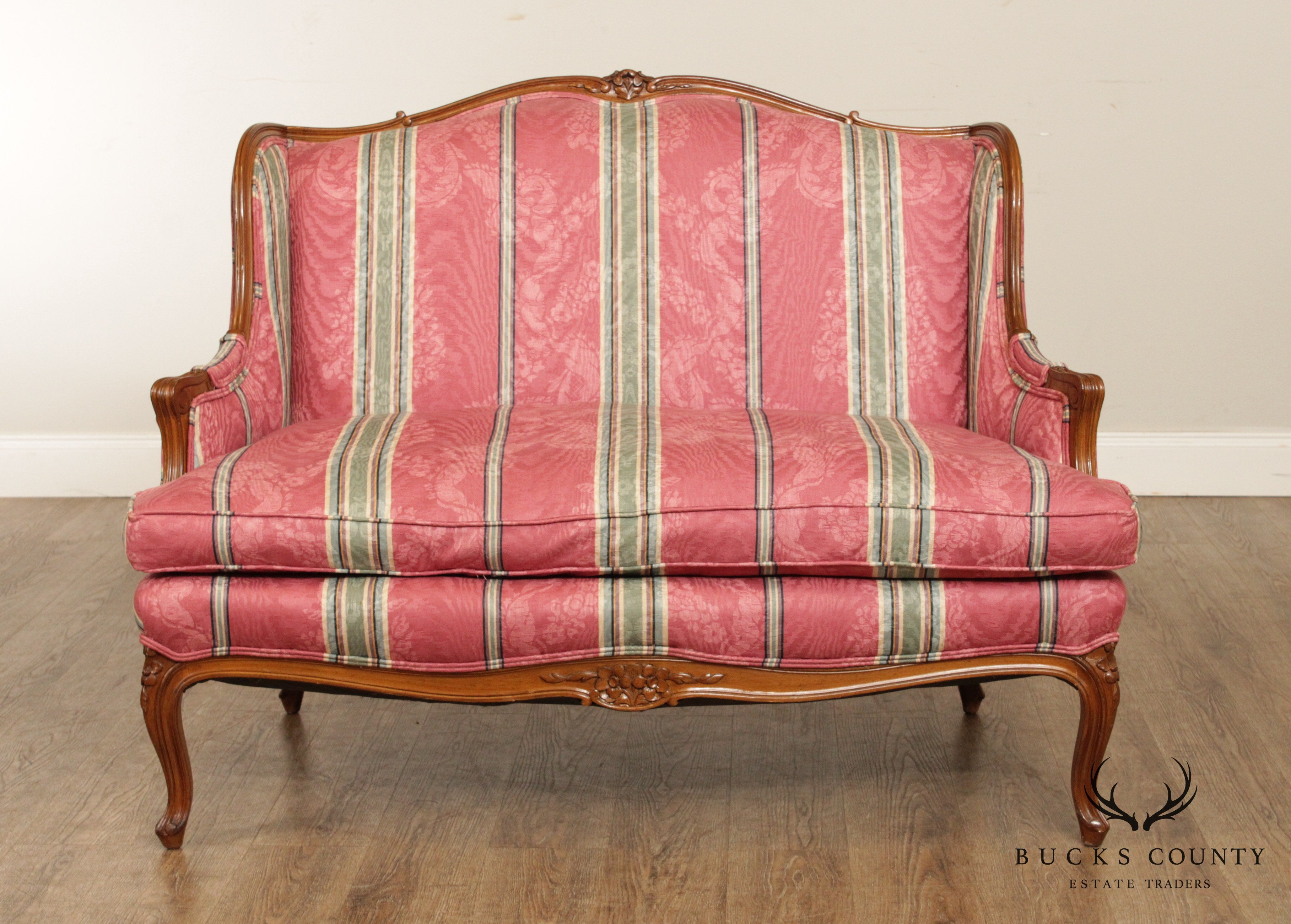 French Louis XV Style Vintage Custom Upholstered Loveseat