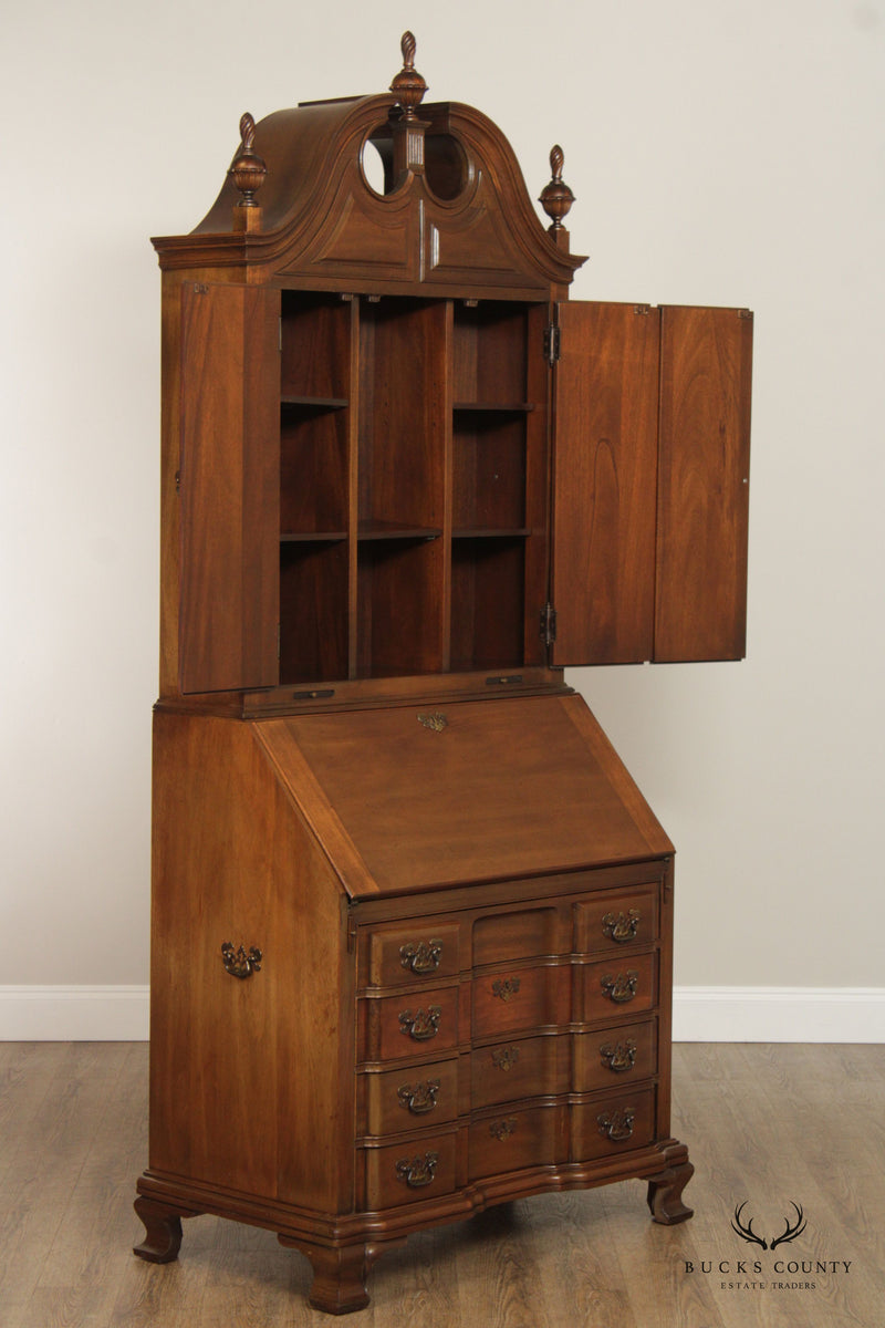 Maddox Chippendale Style Mahogany Secretary Desk Bookcase