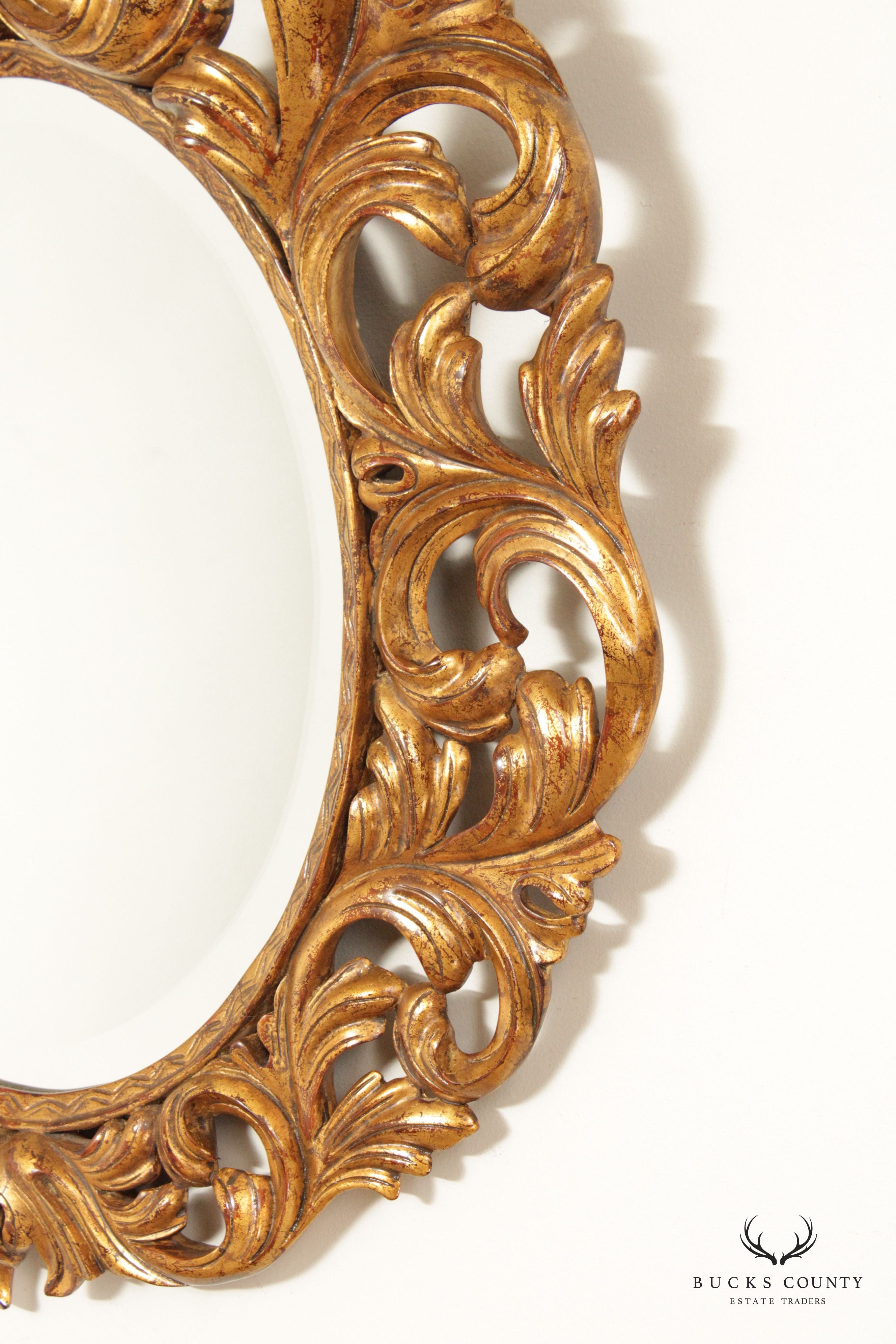 Harrison & Gil Dauphine Gilt Wood Rococo Style Wall Mirror