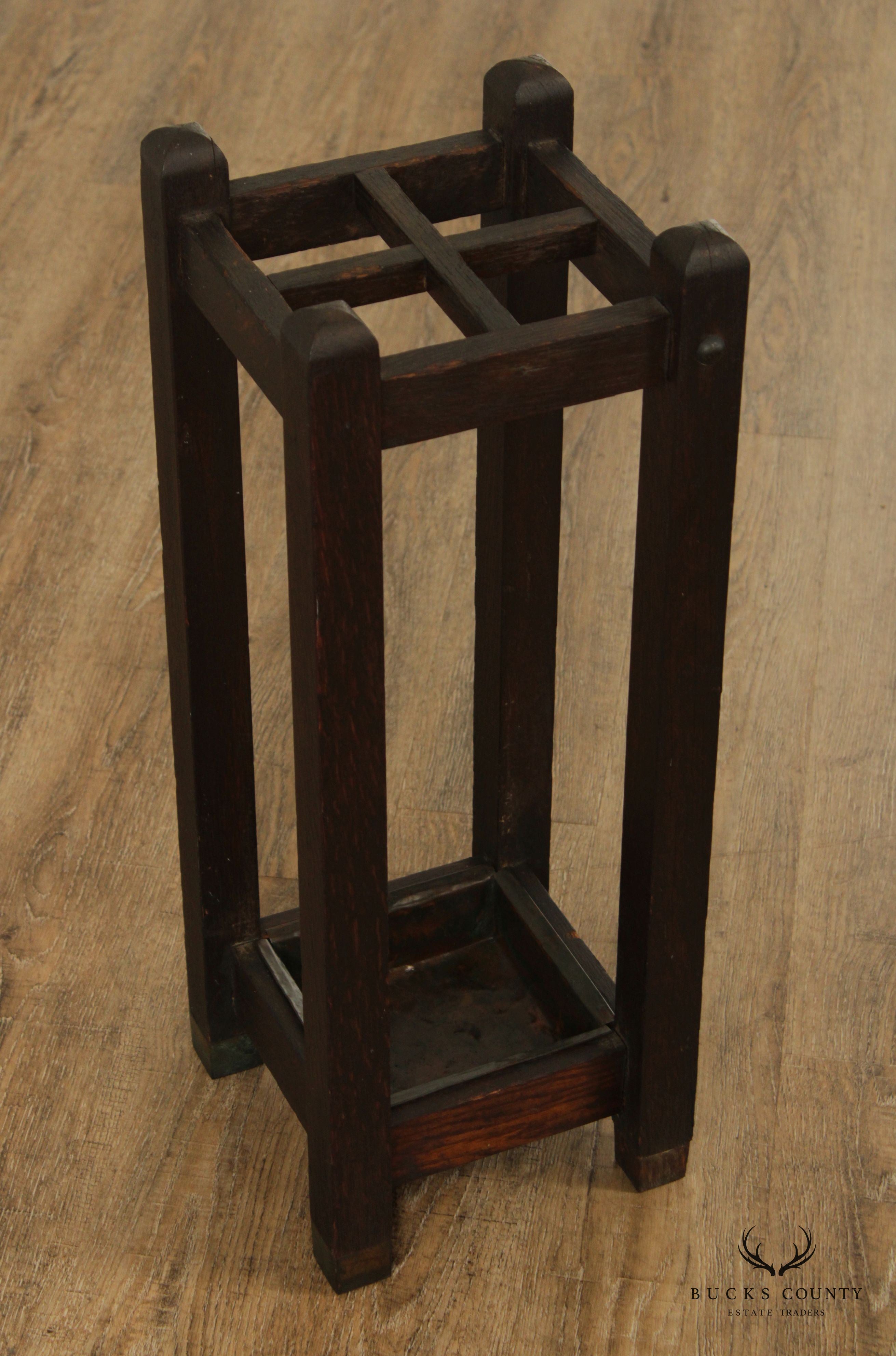 Antique Mission Oak Umbrella Stand