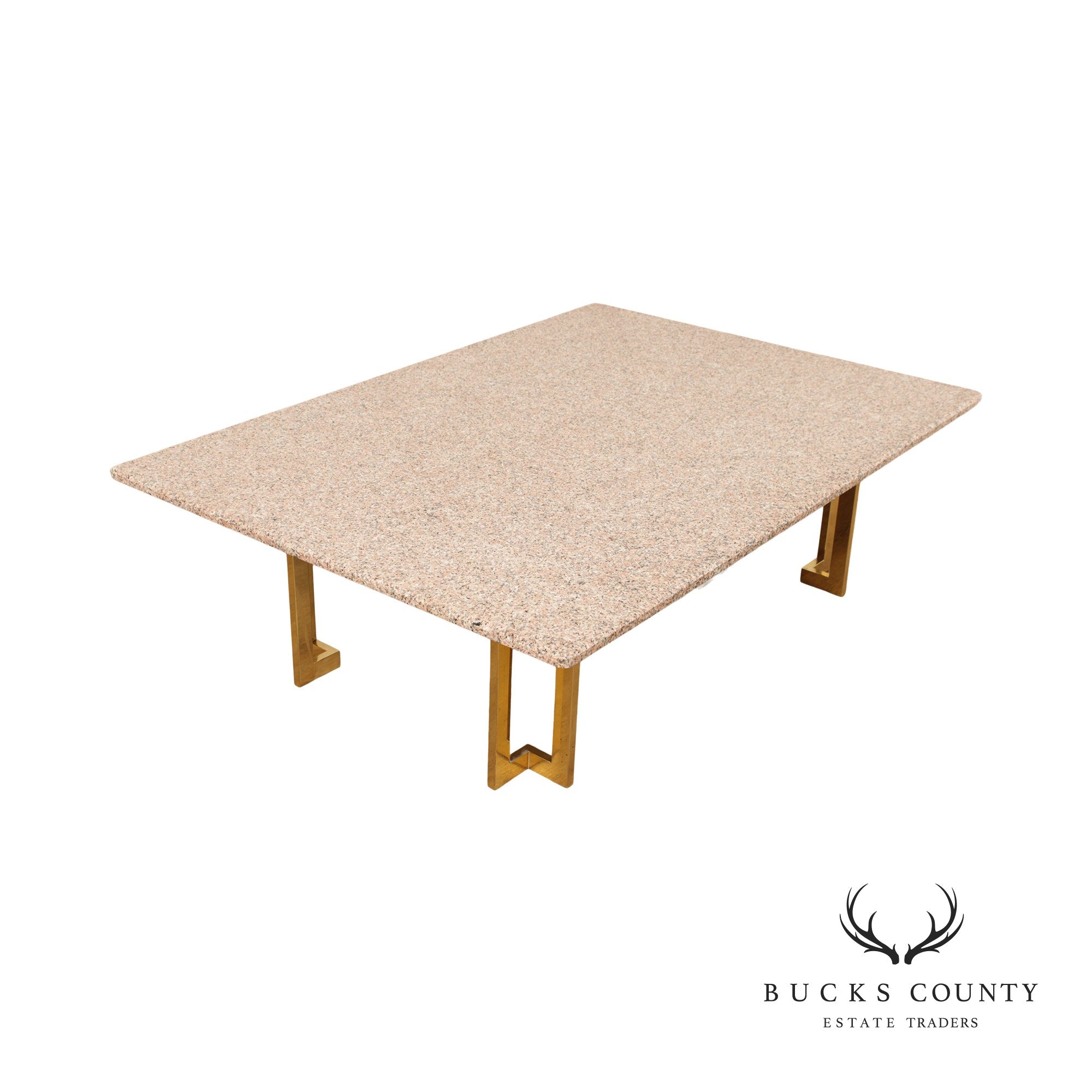 Modern Vintage Brass & Granite Coffee Table