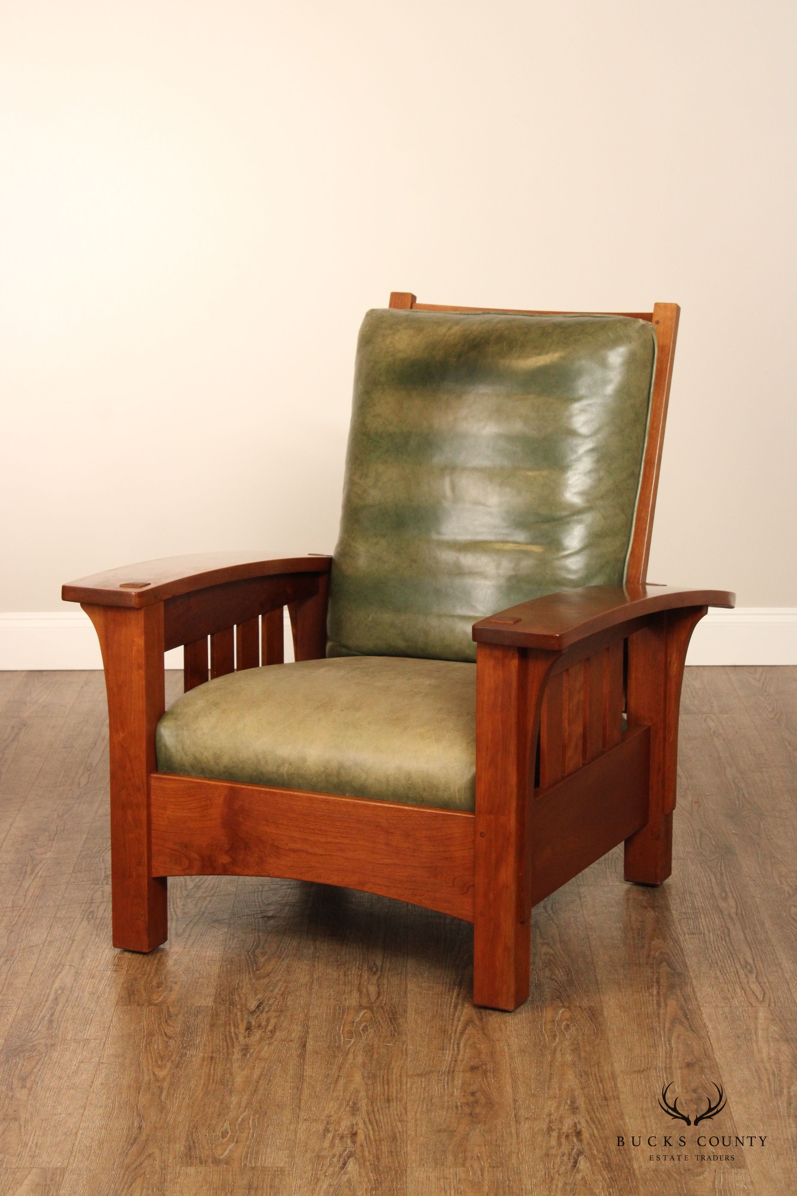 Stickley Mission Collection Cherry Bow Arm Reclining Chair