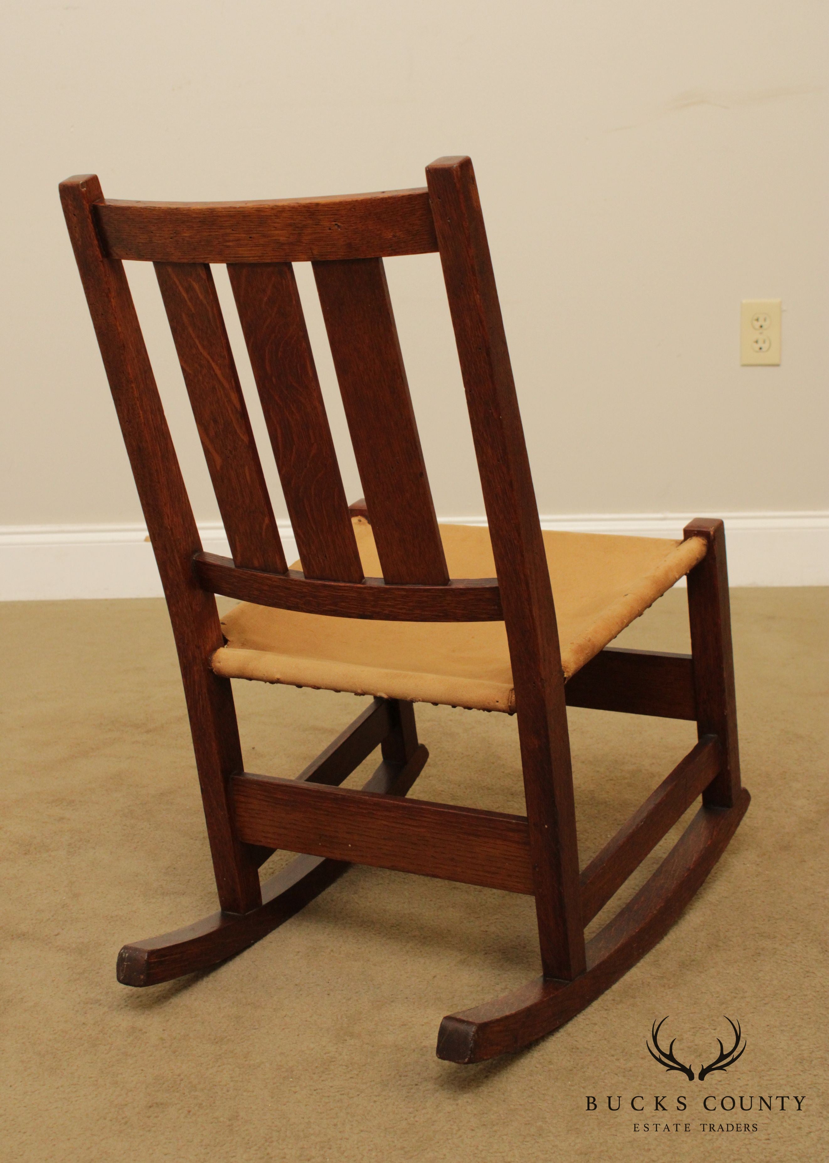 L & J. G. Stickley Antique Mission Oak Nursing Rocker