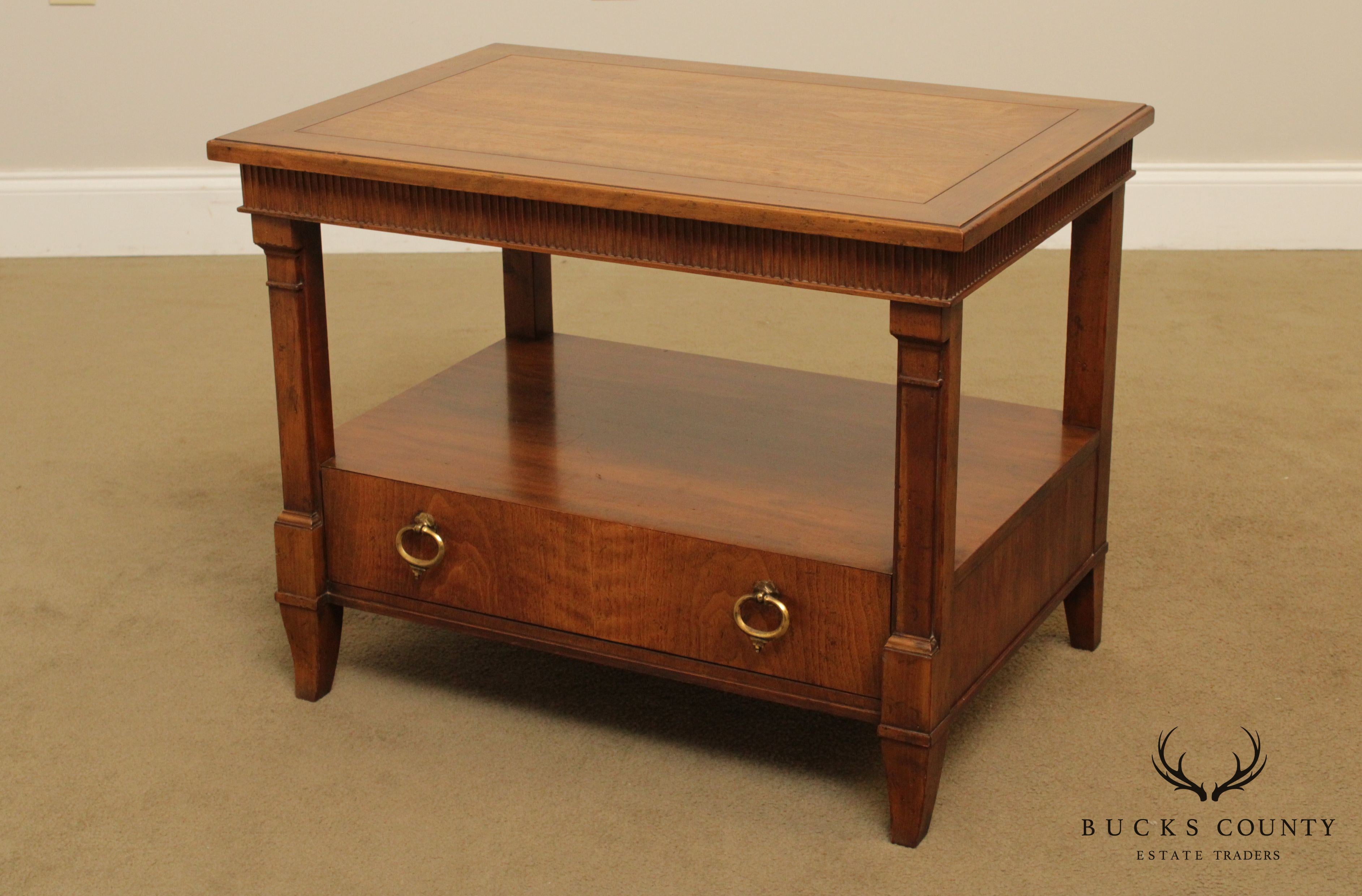 Baker Vintage Walnut French Empire Style Nightstand