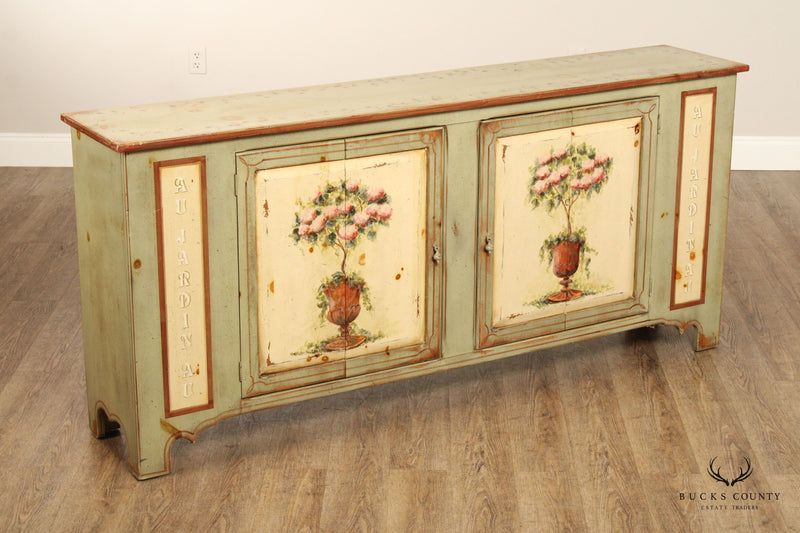 HABERSHAM PLANTATION COUNTRY FRENCH STYLE PAINT DECORATED BUFFET SIDEBOARD
