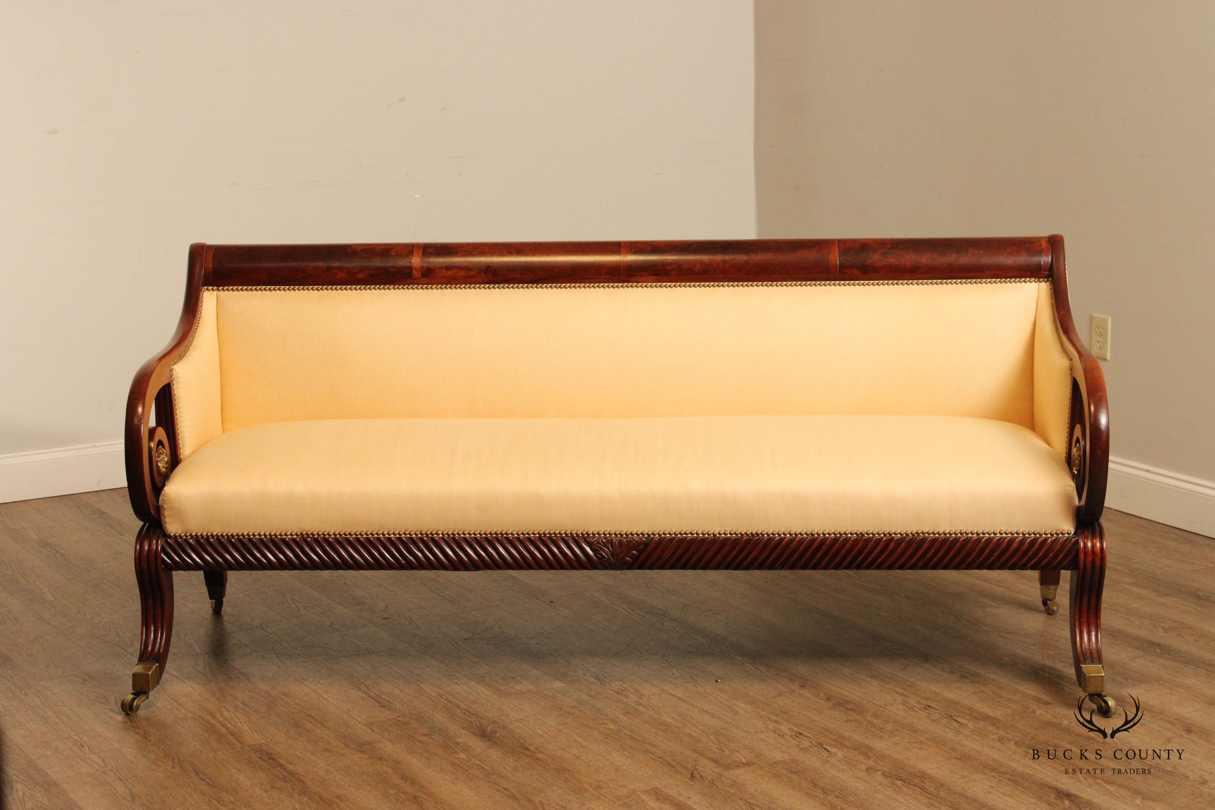 Fine Quality Antique American Empire Mahogany Sofa