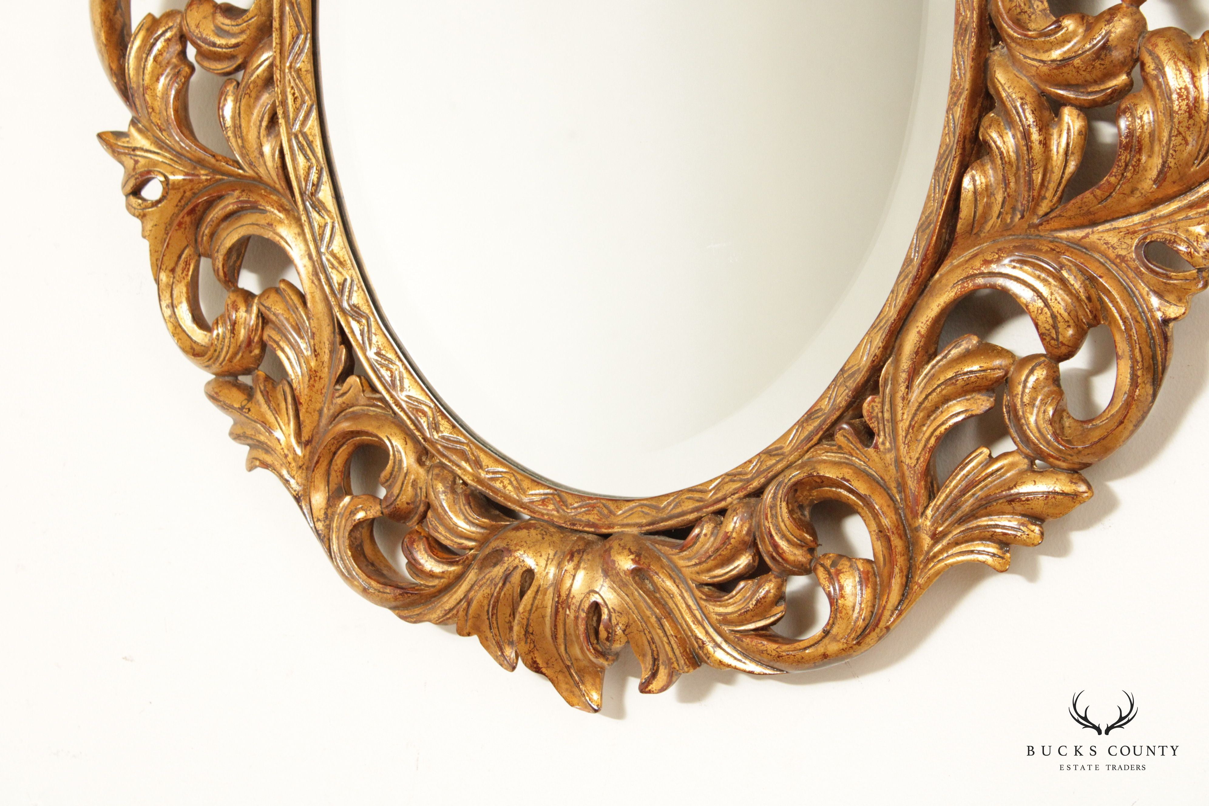 Harrison & Gil Dauphine Gilt Wood Rococo Style Wall Mirror