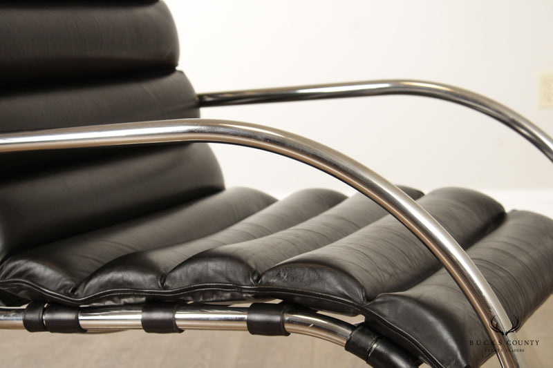 Mies Van Der Rohe for Knoll Black Leather MR Lounge Chair