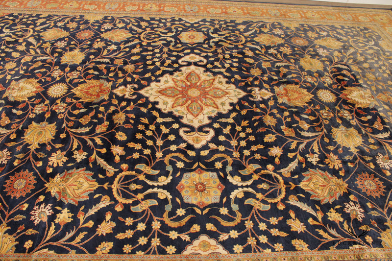 Quality Hand Tied Persian Sarouk Large Room-Size Area Rug, 17' x 12'