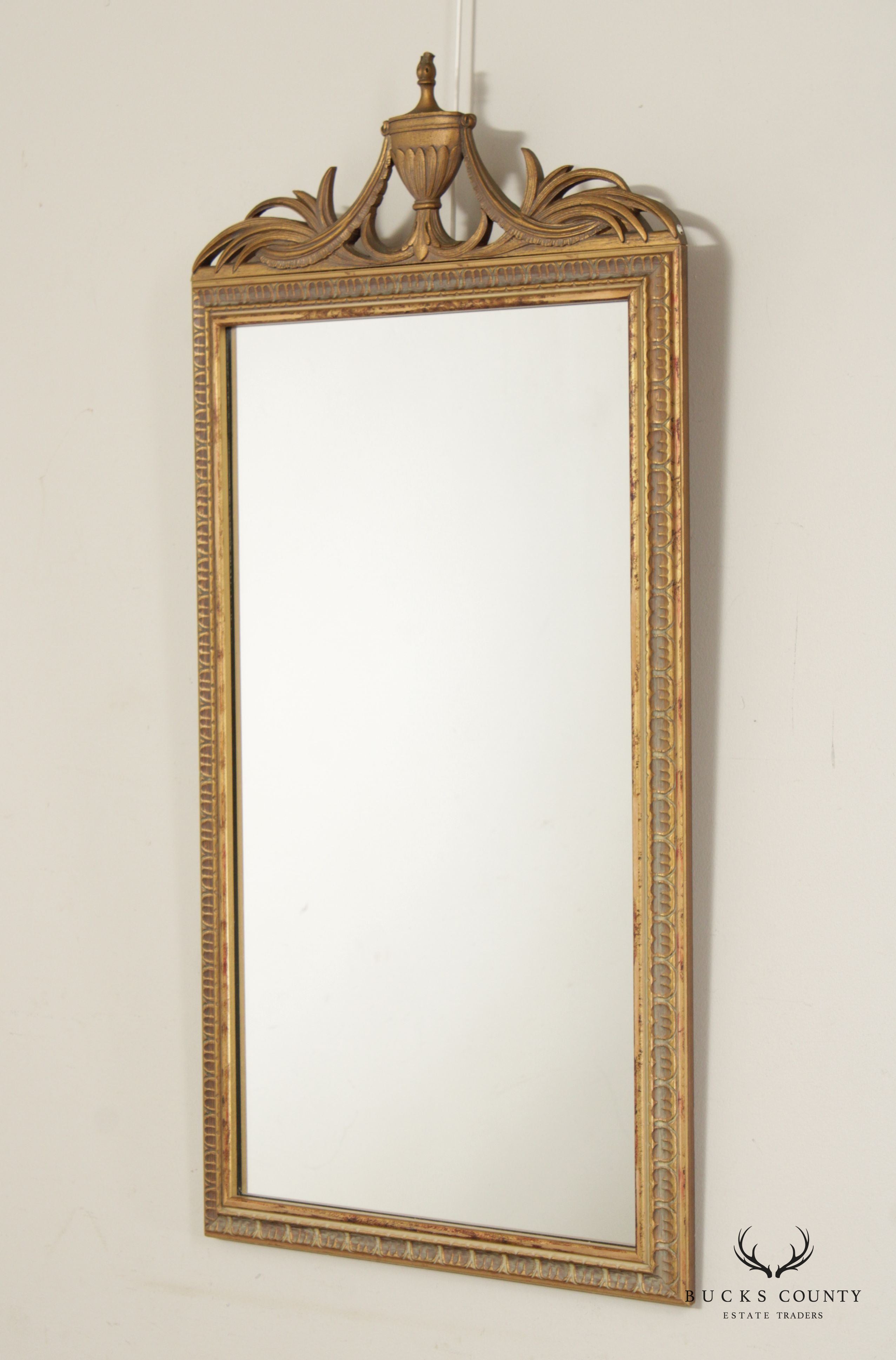 Adams Style Carved Giltwood Accent Wall Mirror