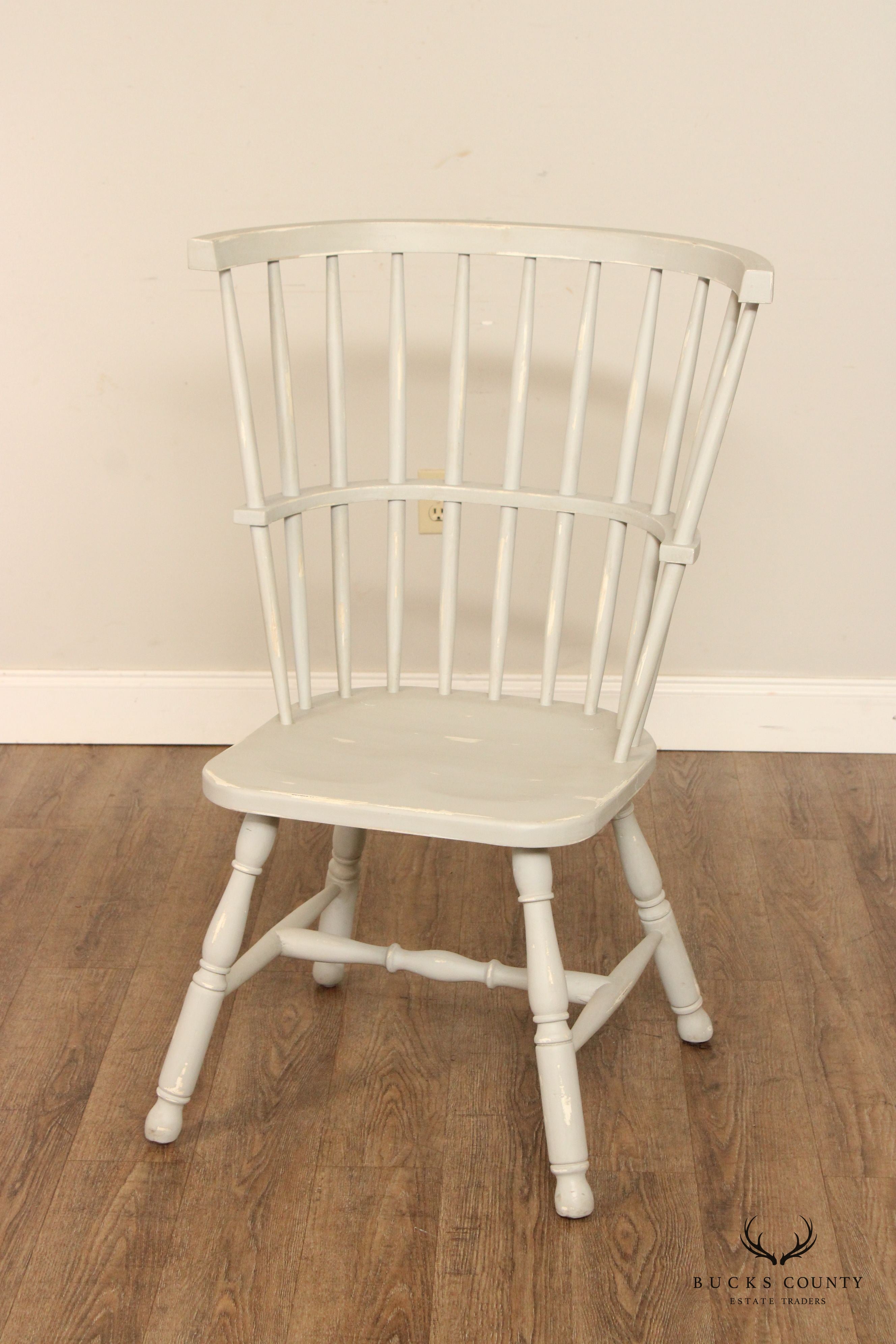 Distress Painted Set Of Four Windsor Dining Chairs