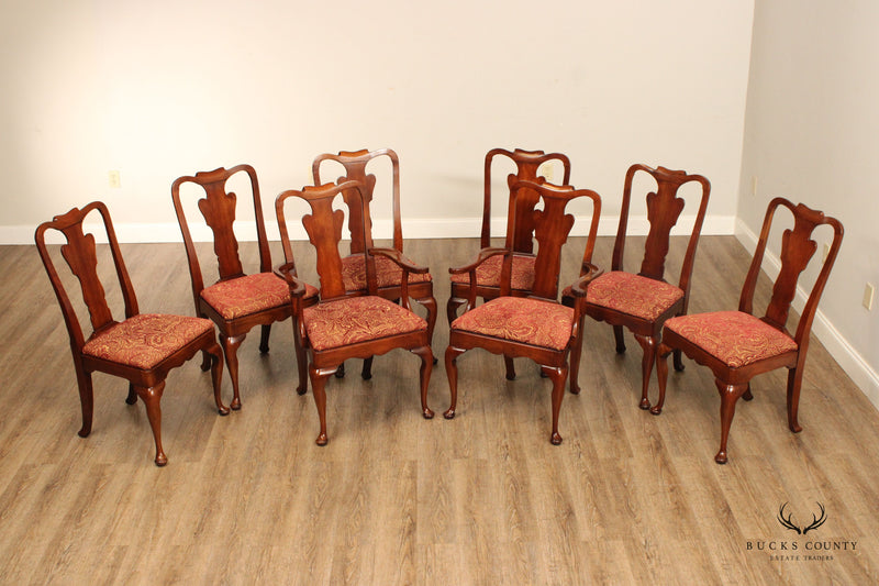 Statton Centennial Queen Anne Style Set Eight Solid Cherry Dining Chairs