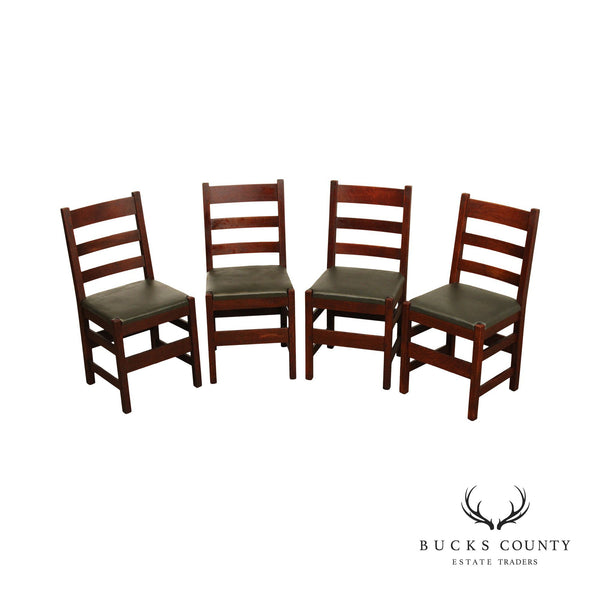 L.&J.G. Stickley Antique Mission Oak Set of Four Dining Chairs