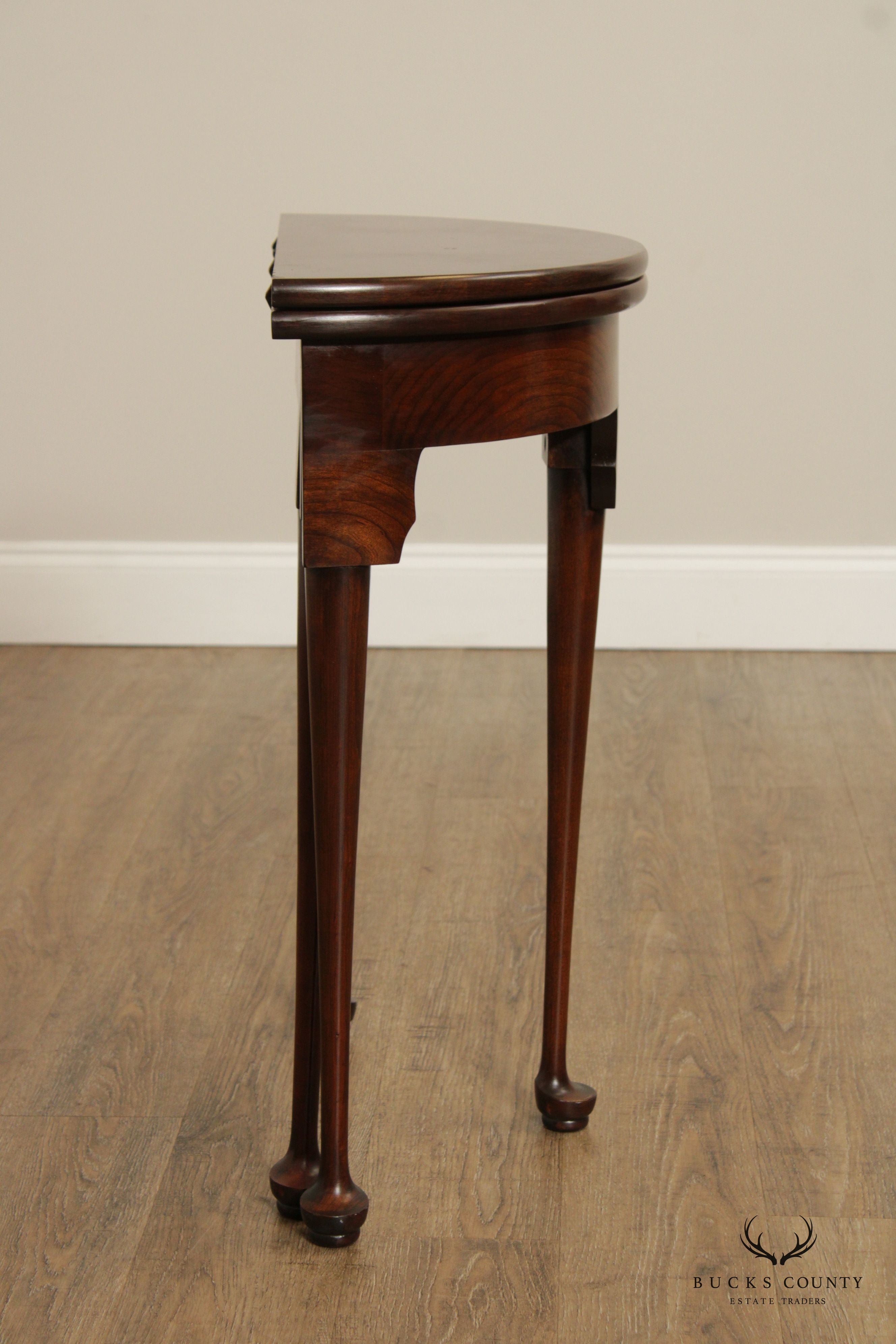 Queen Anne Style Cherry Demilune Gate Leg Occasional Table