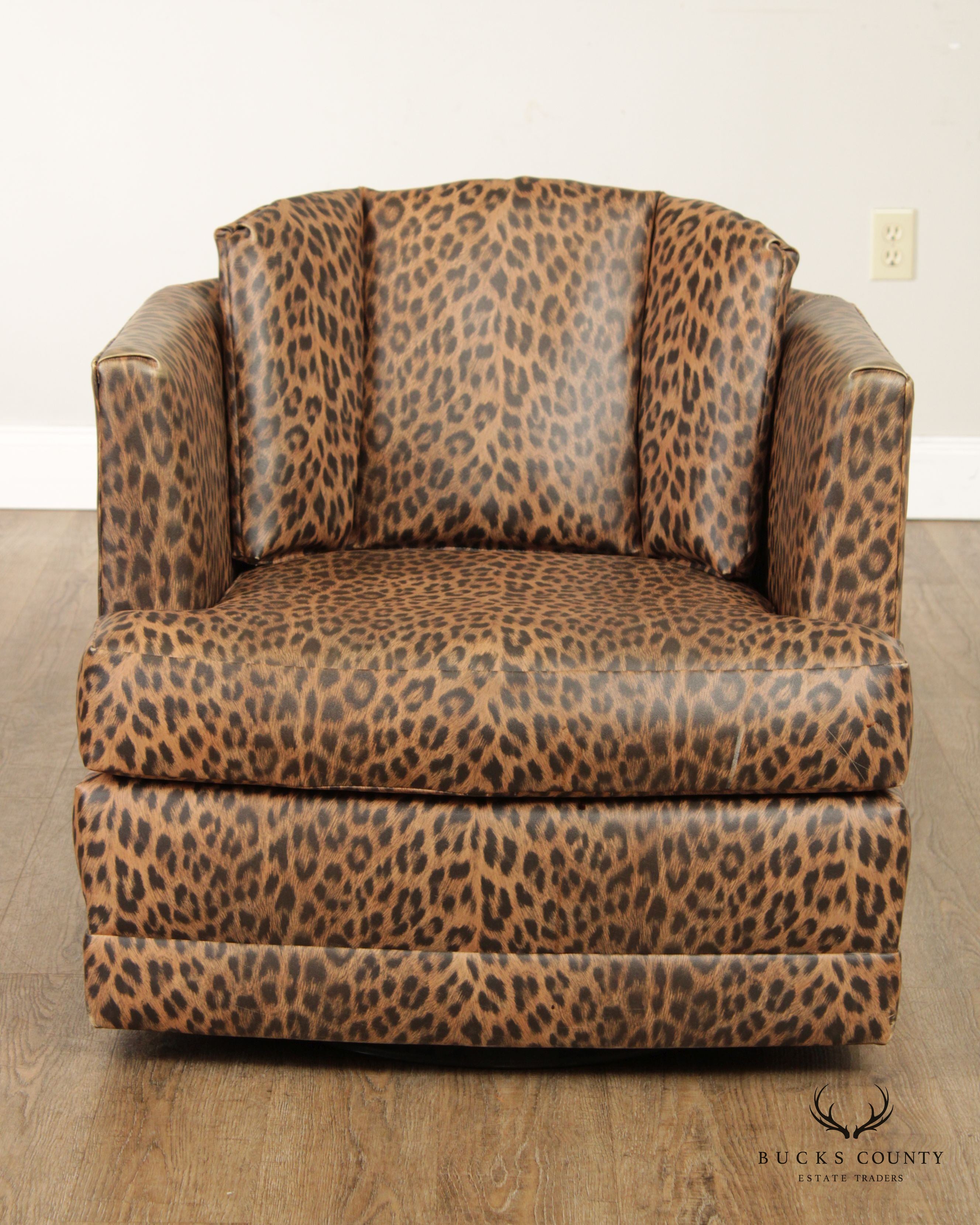 Disque Furniture Corp. Swivel Cheetah Print Swivel Club Chair