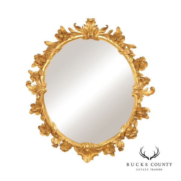 Williamsburg Rose Gilt Oval Beveled Mirror
