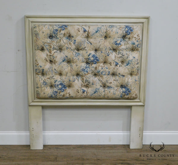 Hickory Chair Company Painted, Custom Tufted Upholstered Twin Headboard