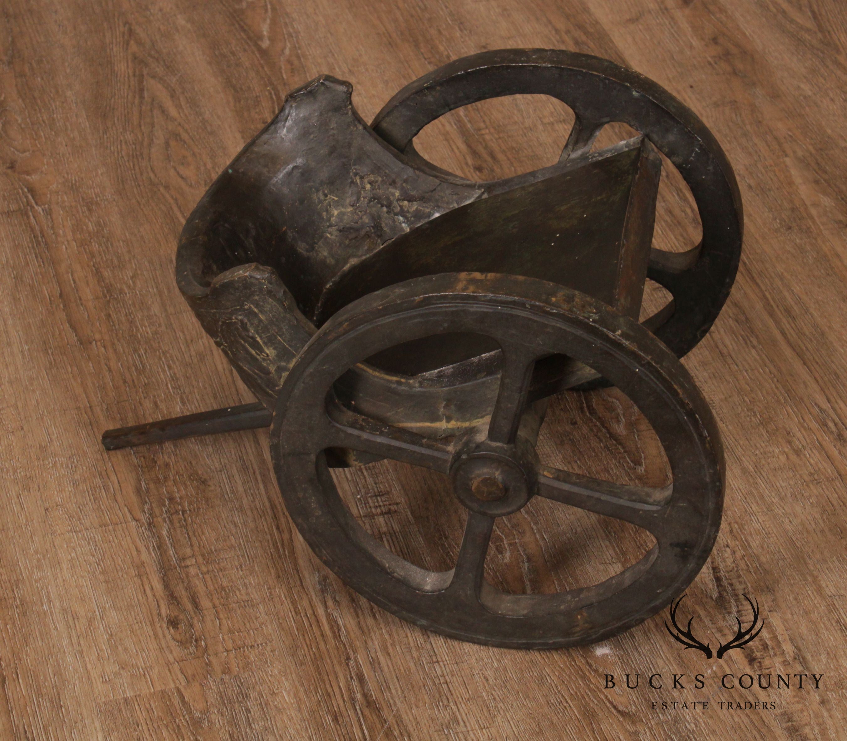 Vintage Bronze Chariot Sculpture