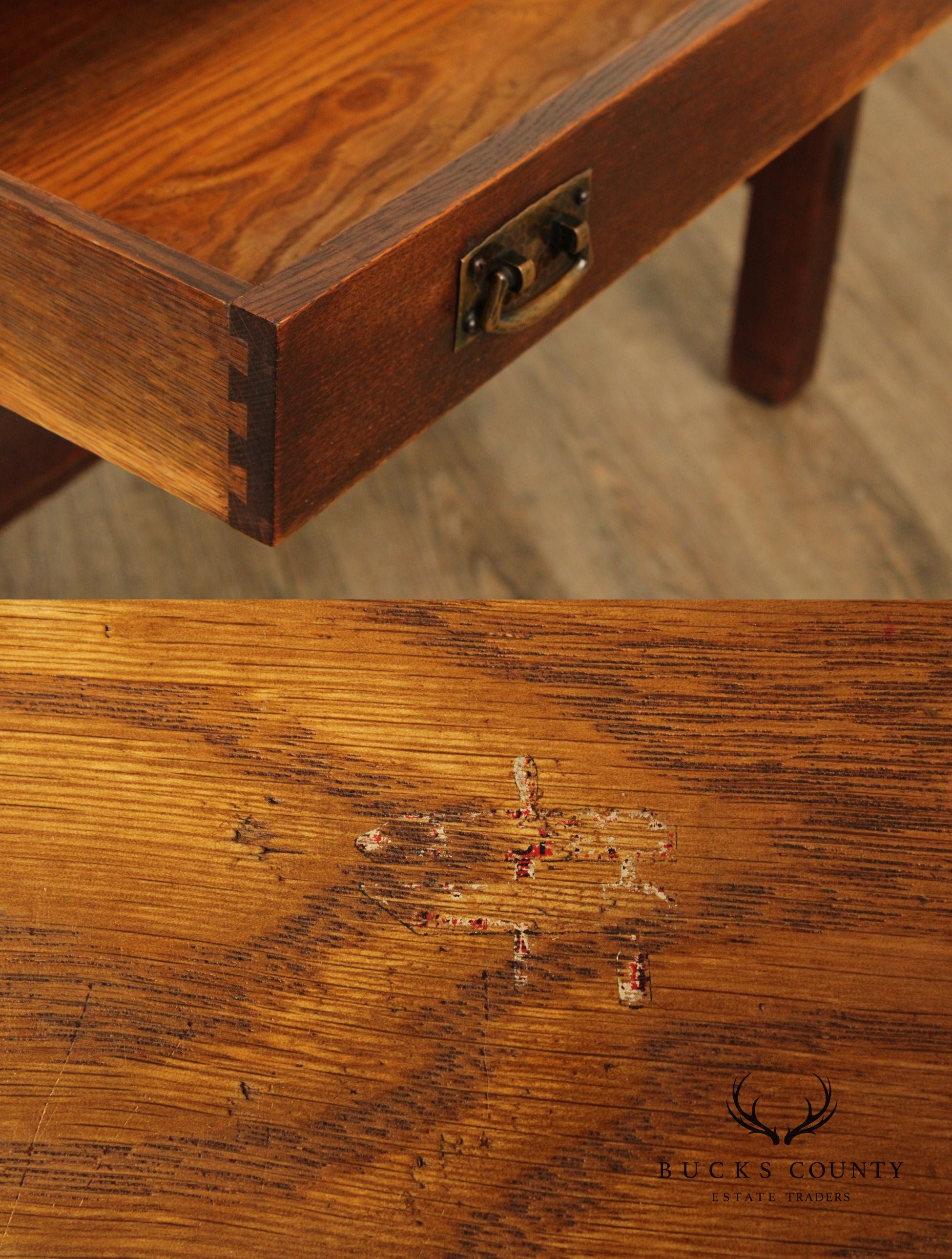 Antique L. & J.G. Stickley Mission Oak Library Table