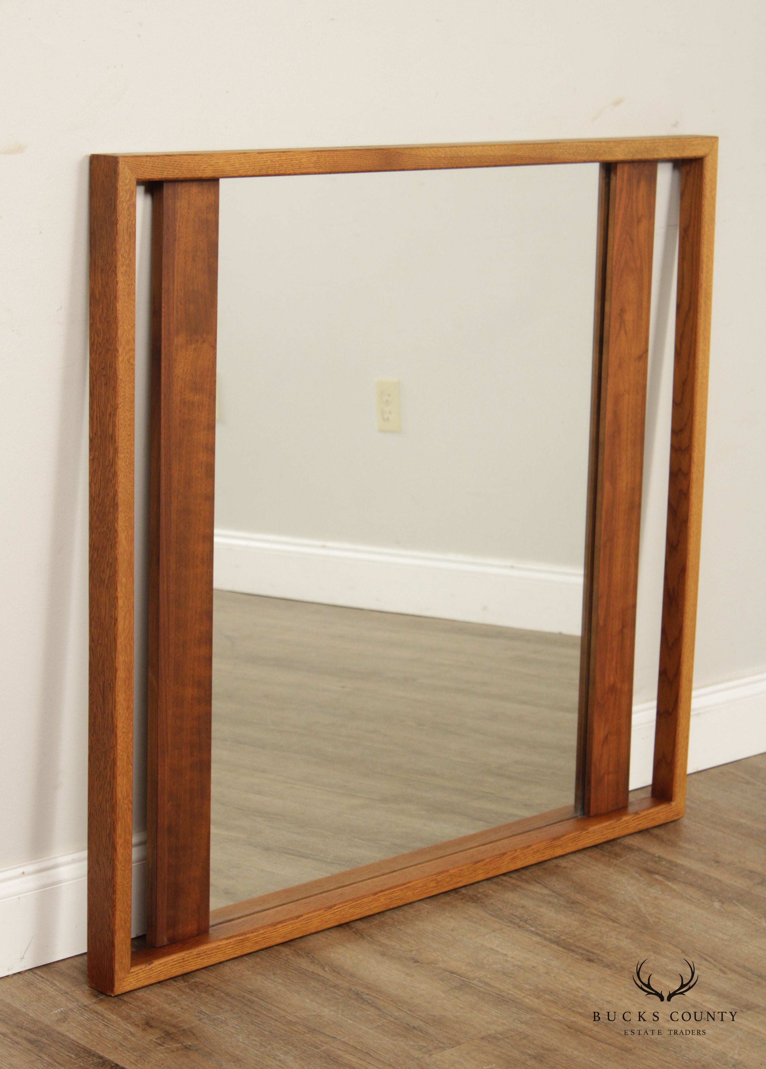 Lane Mid Century Modern Walnut Accent Wall Mirror