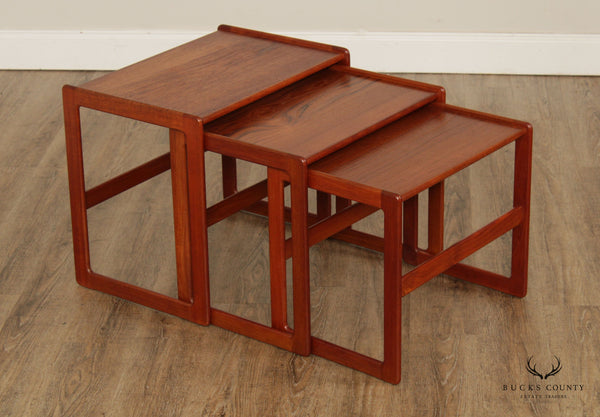 Vintage Danish Modern Set Teak Nesting Tables