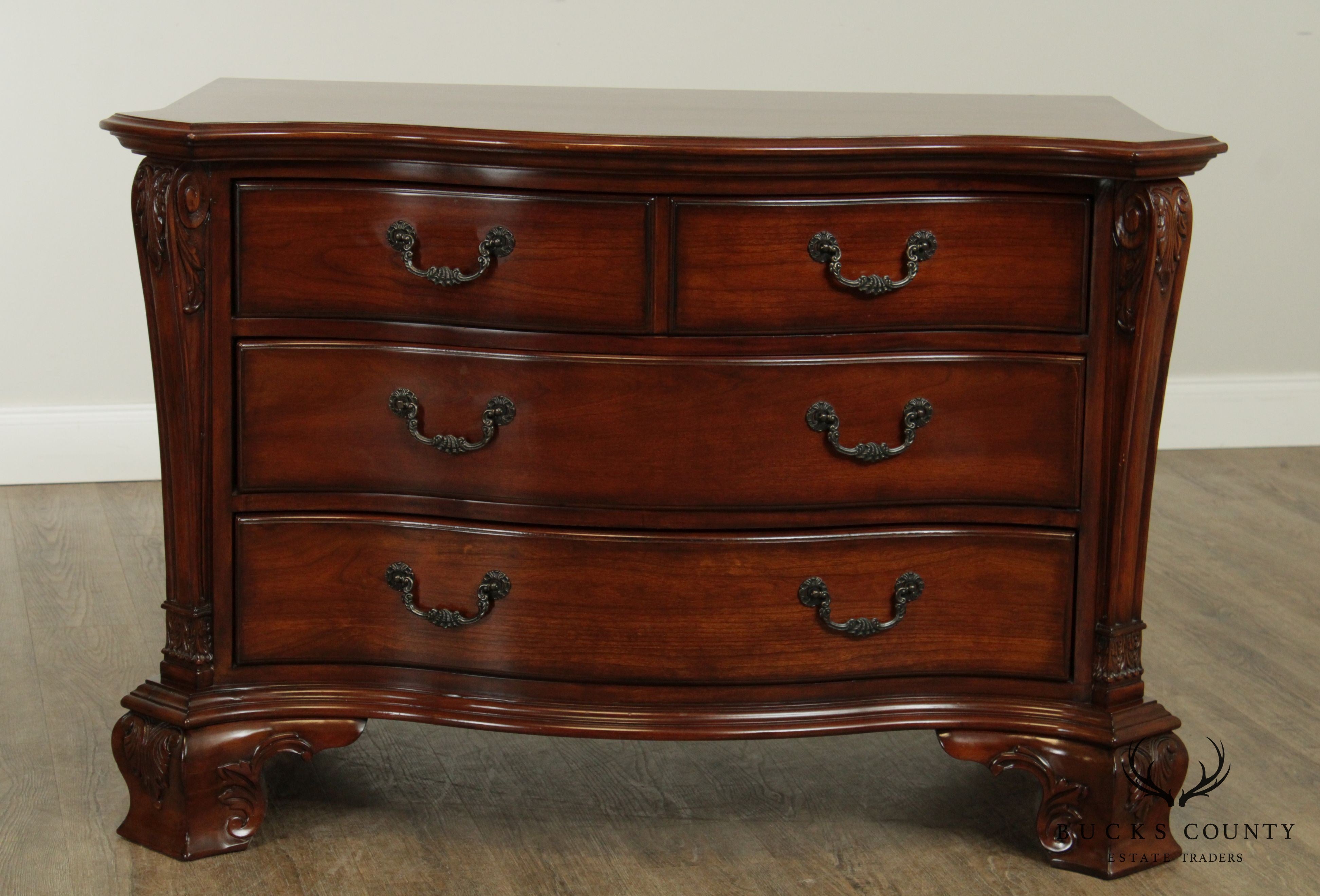 Georgian Style Cherry Serpentine Chest of Drawers