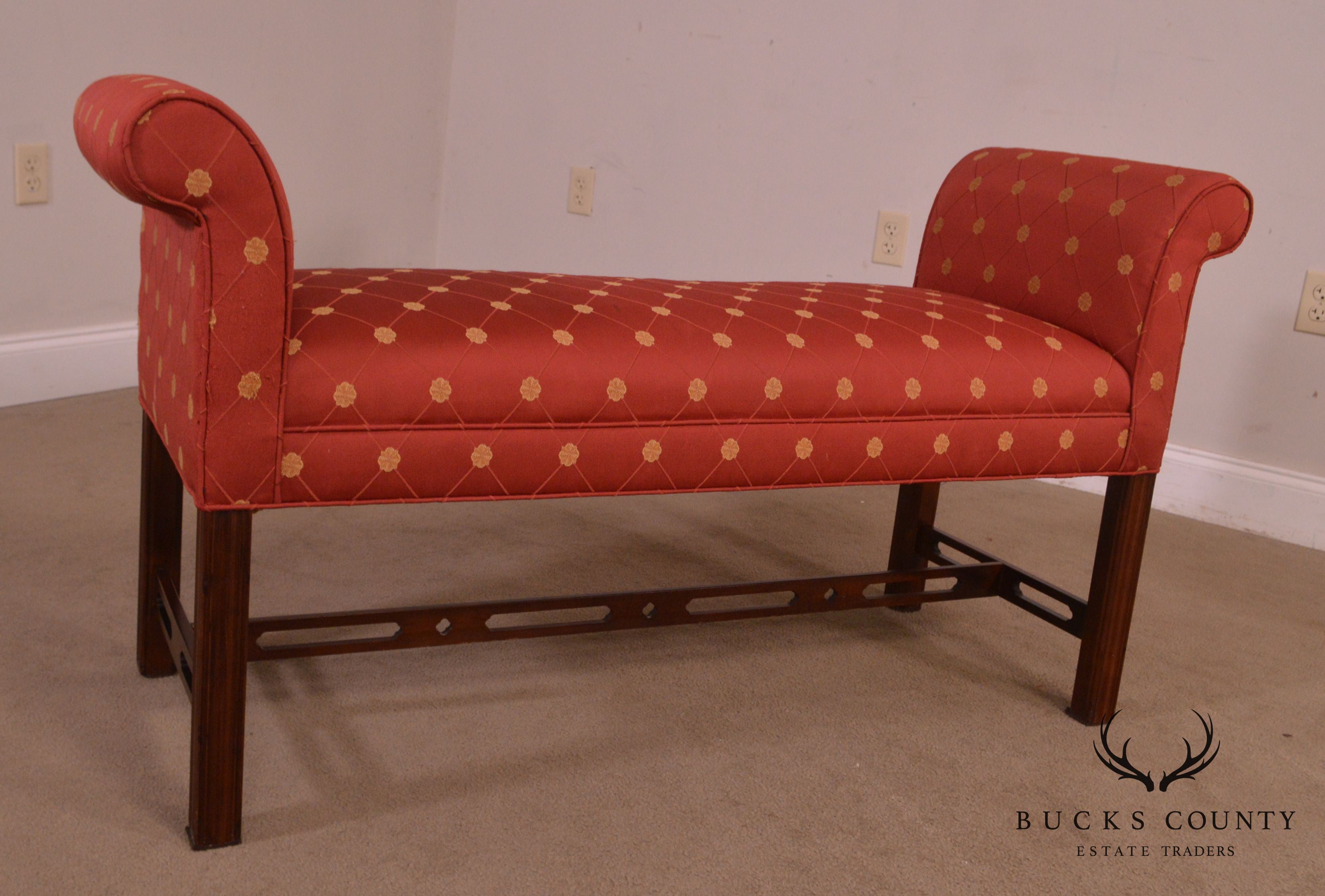 Chippendale Style Mahogany Window Bench