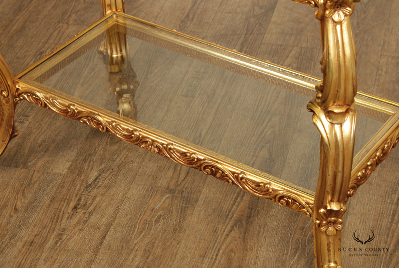 French Rococo Style Gilt 2 Tier Etagere