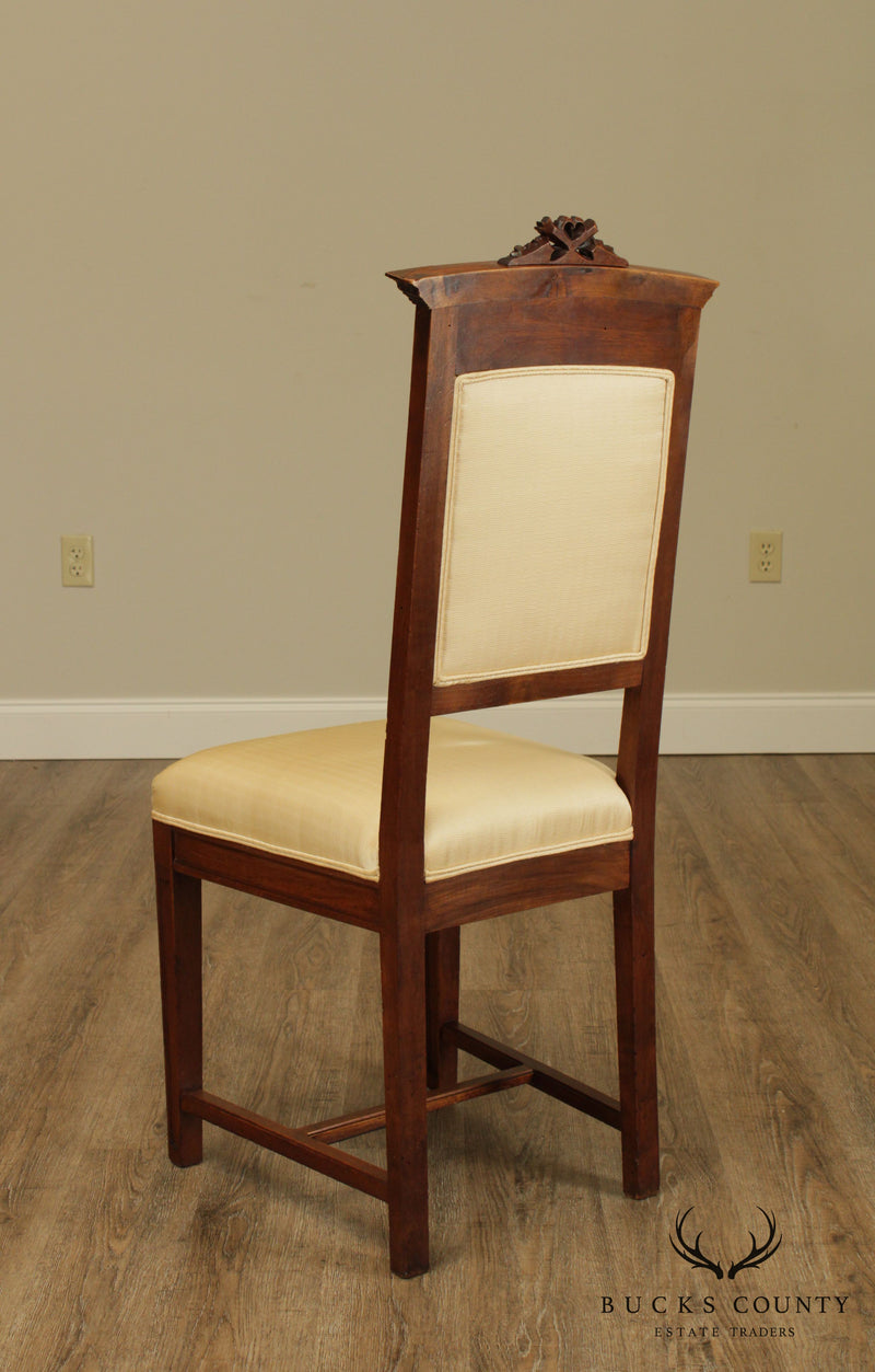 French Louis XVI Style Antique Carved Walnut Side Chair