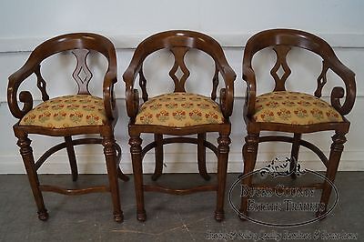 Minton Spidell Quality Set of 3 Empire Style Burgess Barstools