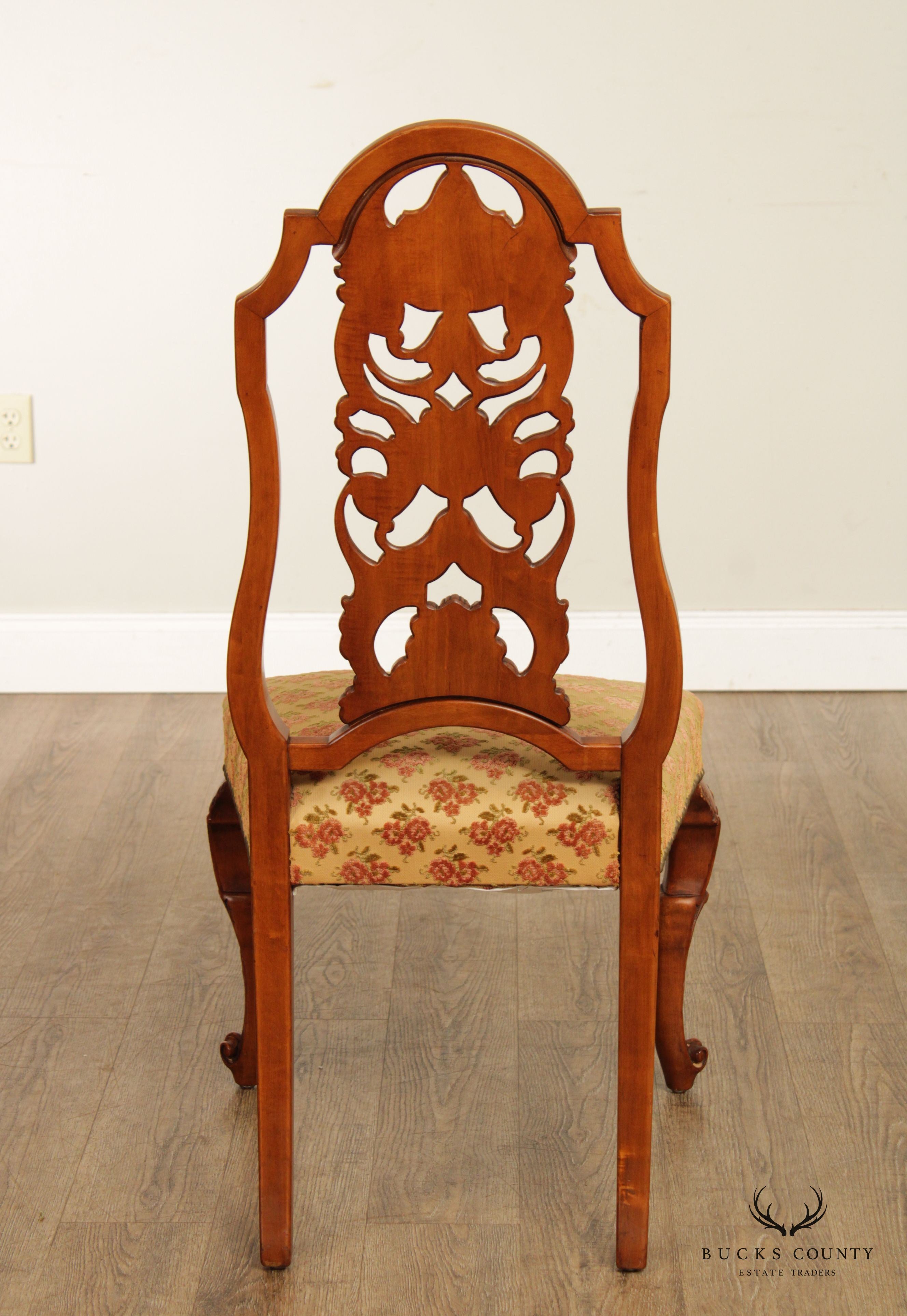 Batesville Georgian Rococo Style Carved Set Six Dining Chairs