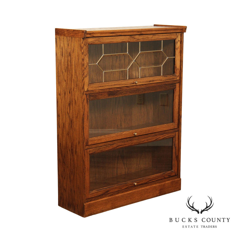 Walburg Furniture Oak and Glass Barrister Bookcase