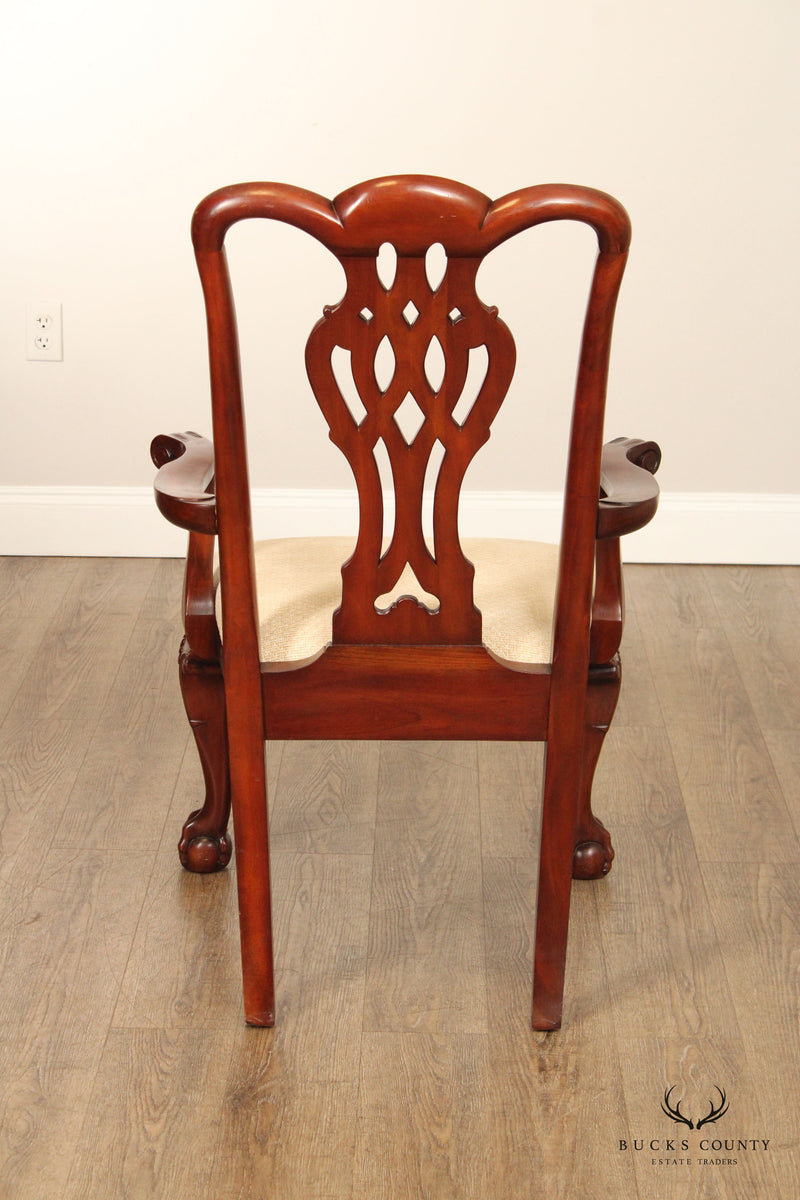 Maitland Smith Chippendale Style Set Of 10 Carved Mahogany Dining Chairs