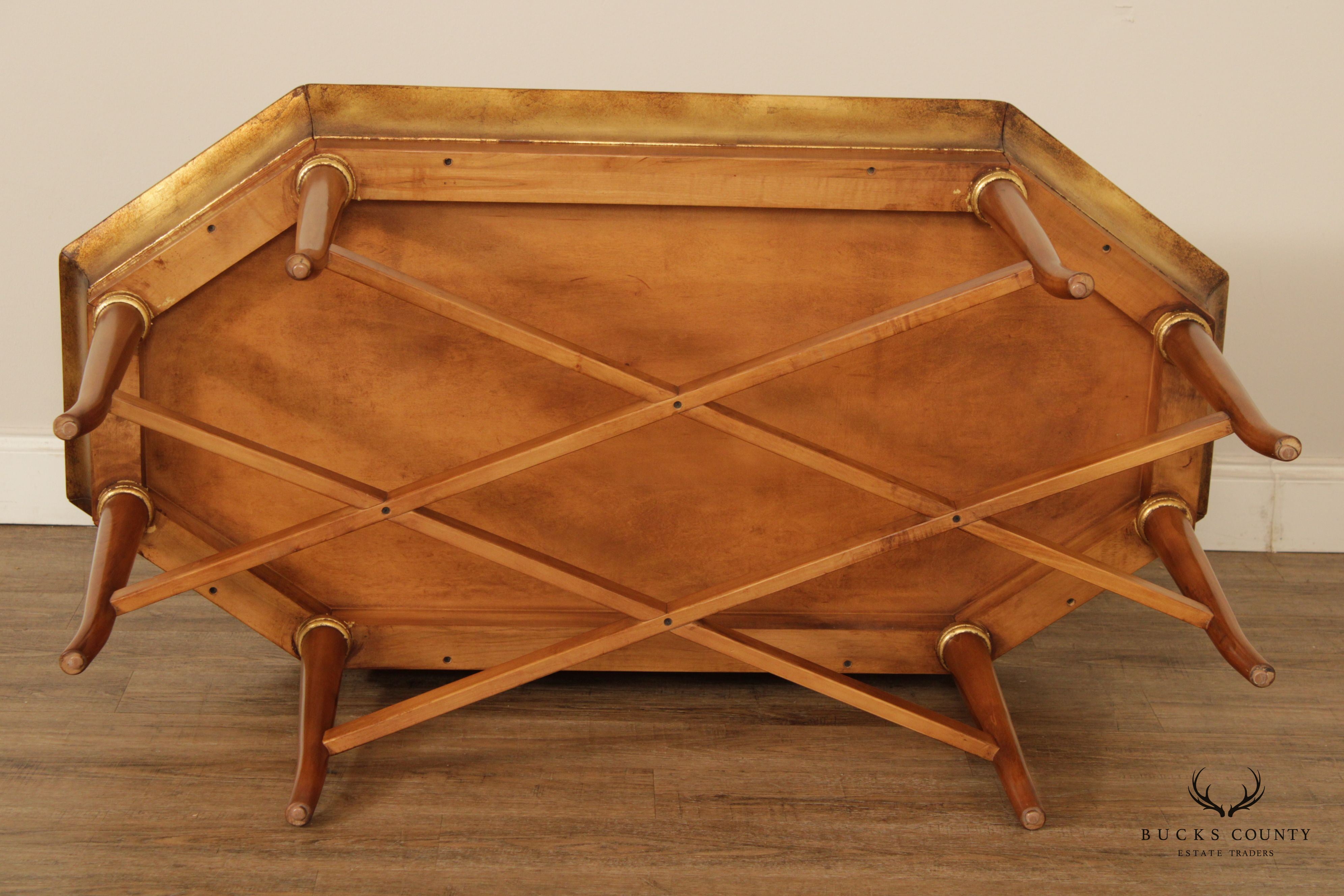 Regency Style Octagonal Oval Coffee Table