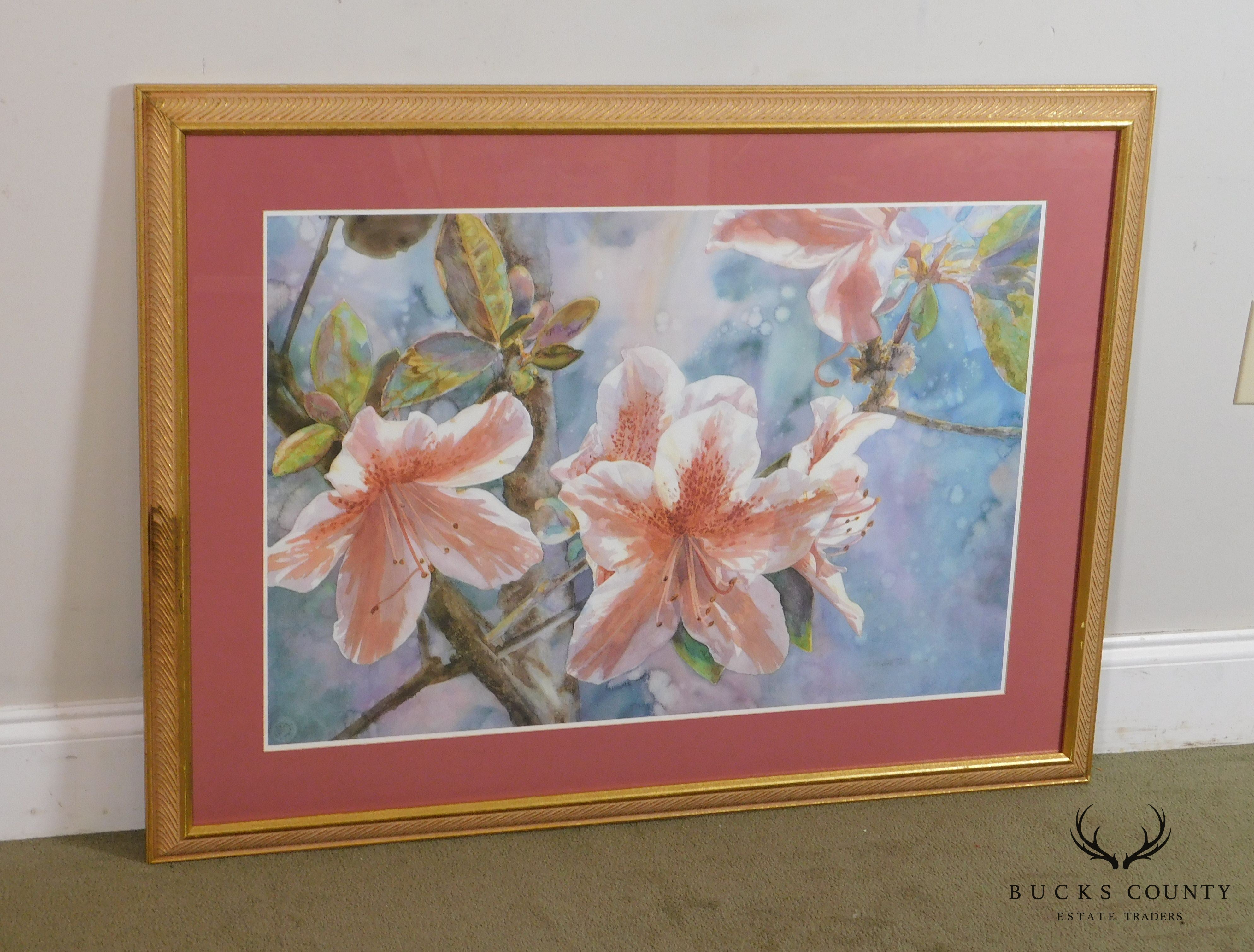 Mary Booth Cabot Azaleas Fine Art Lithograph of Original Watercolor