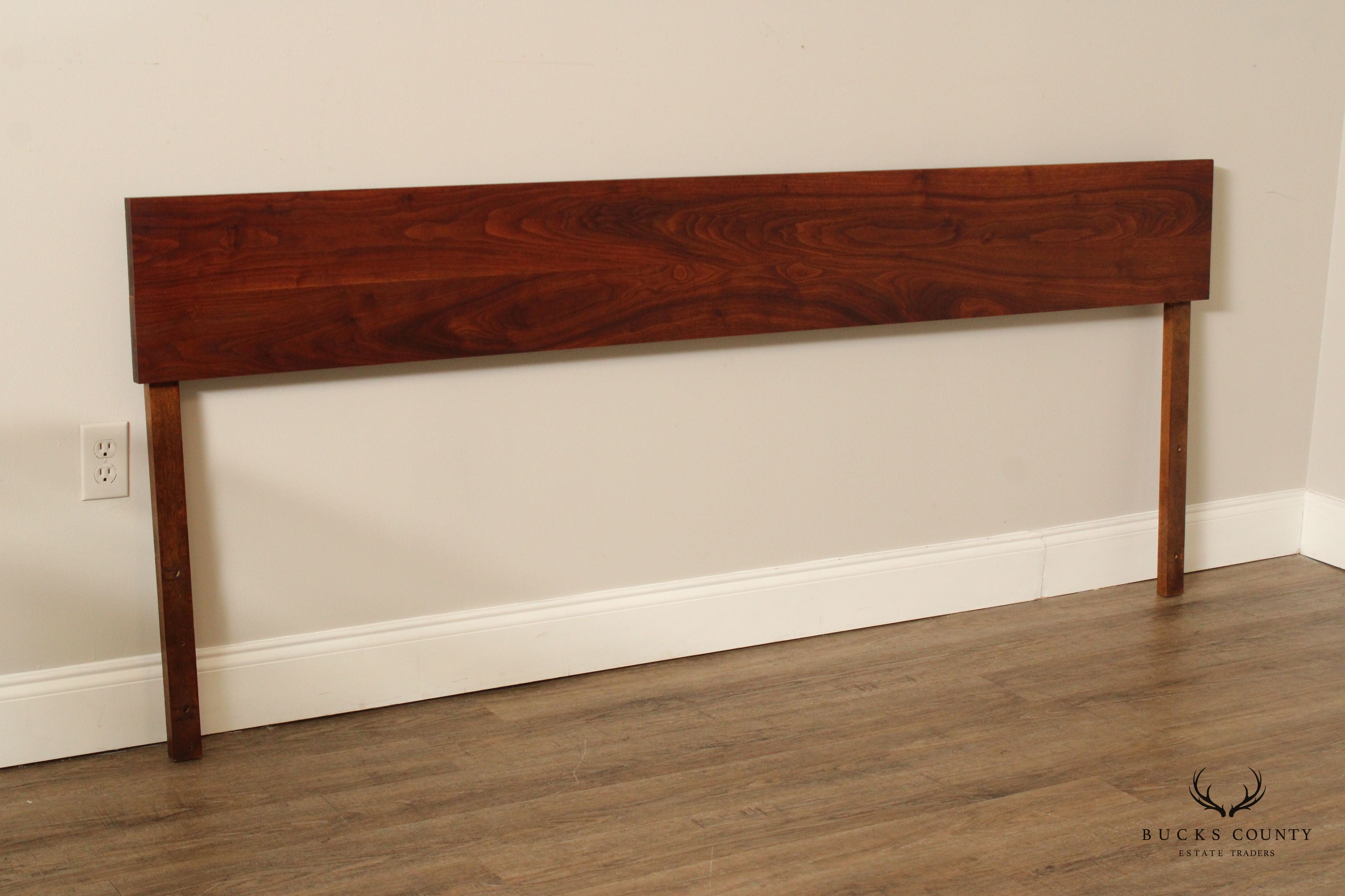 Mid Century Modern King Size Solid Walnut Headboard