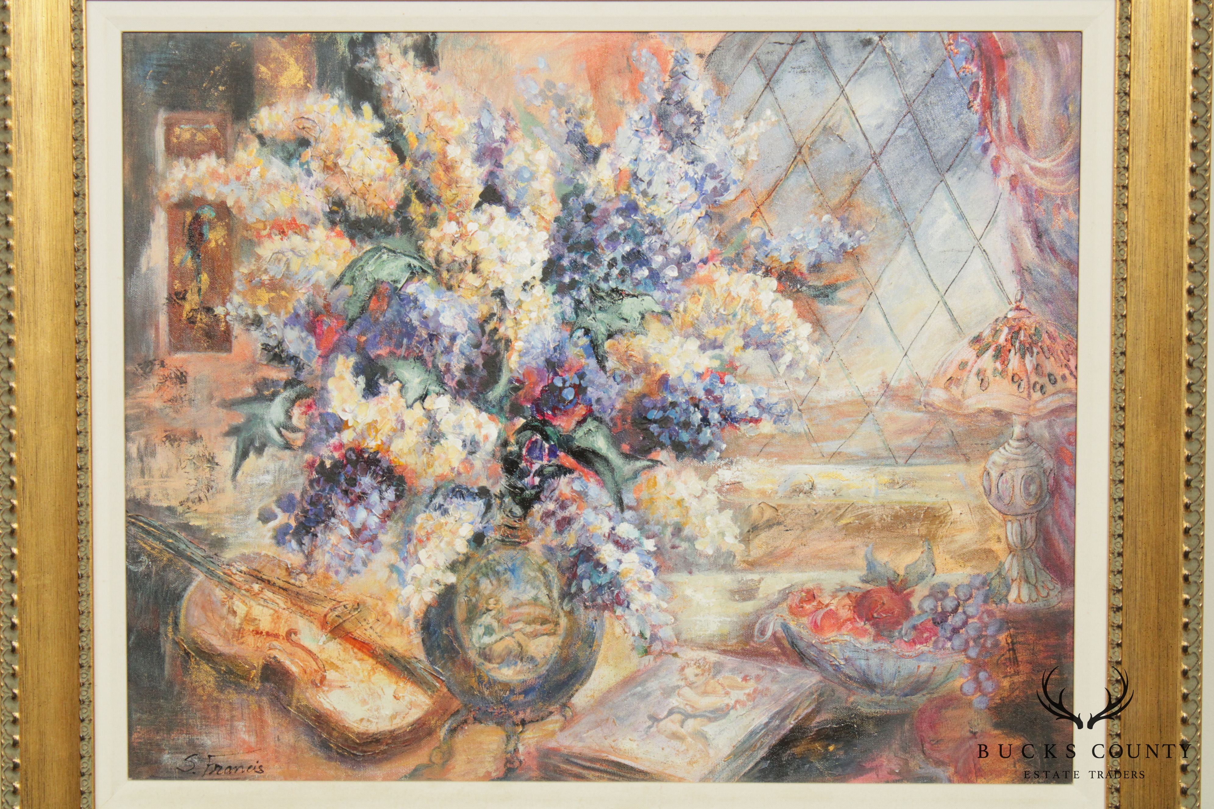 S. Francis Framed Still Life Oil Painting, Flowers