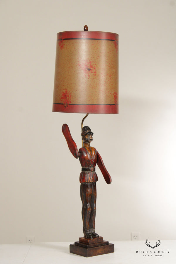 Frederick Cooper Folk Art Carved and Painted Whirligig Lamp