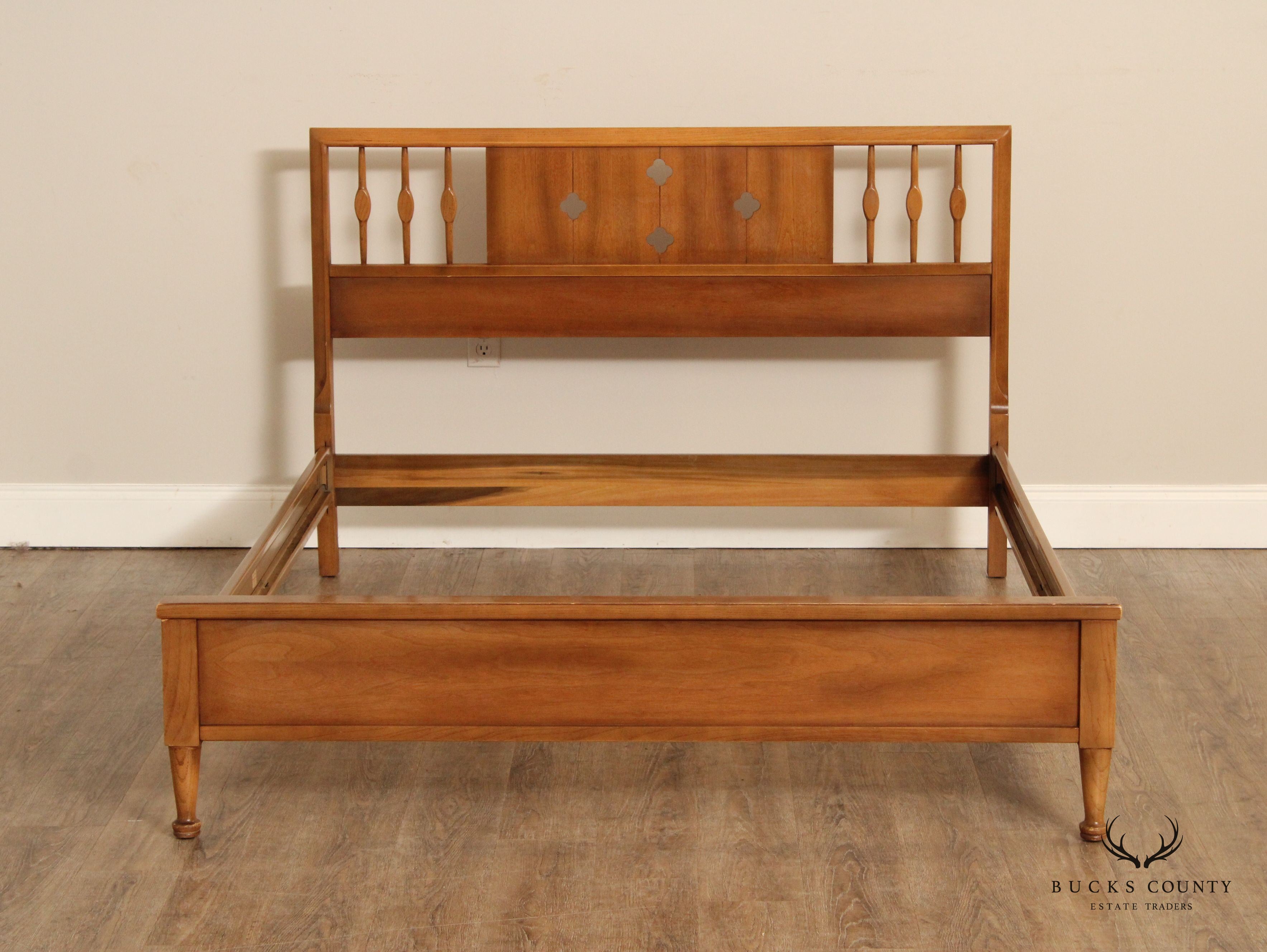 American of Martinsville Mid Century Modern Walnut Full Bed Frame