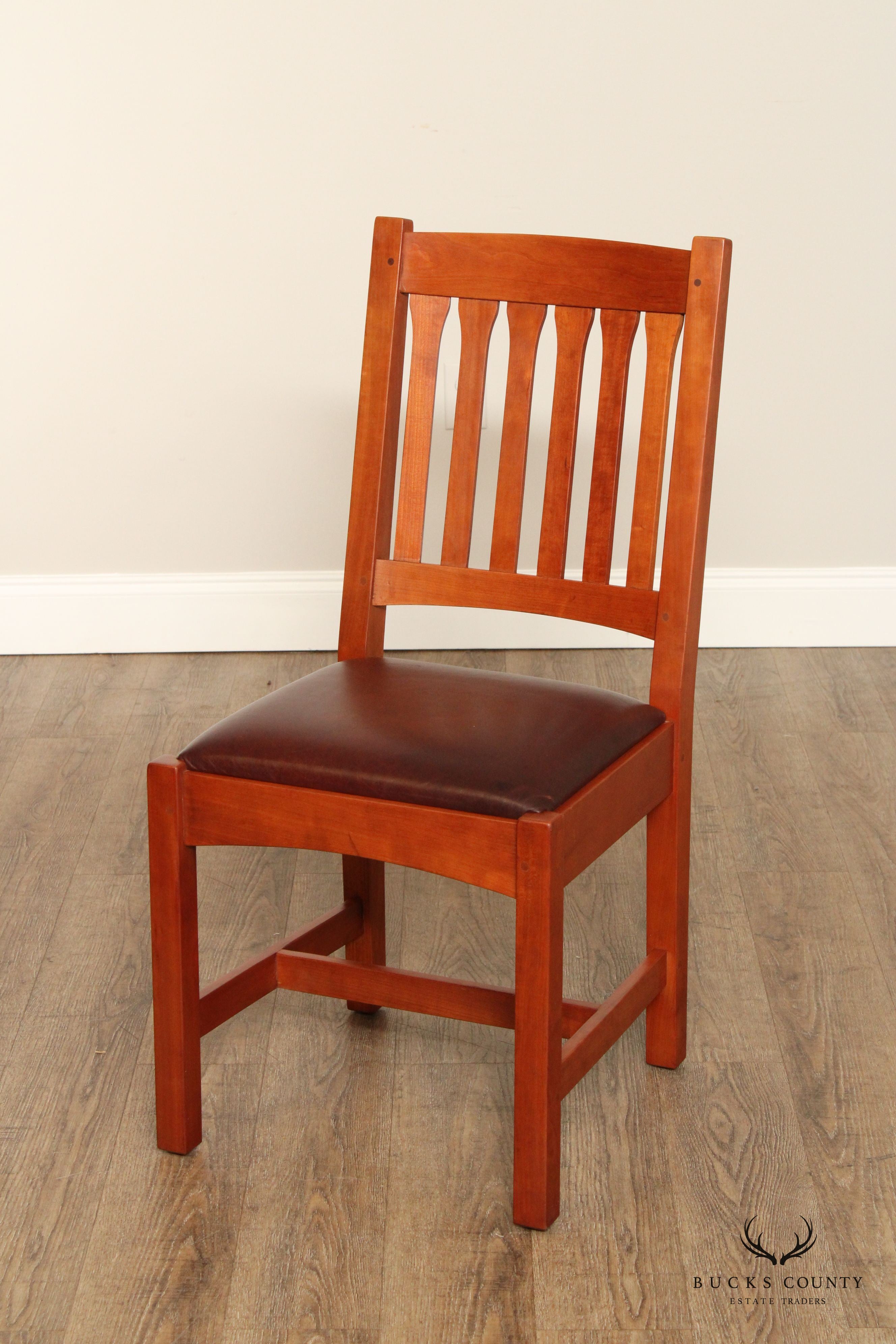 Stickley Mission Collection Set of Four Cherry Cottage Dining Chairs