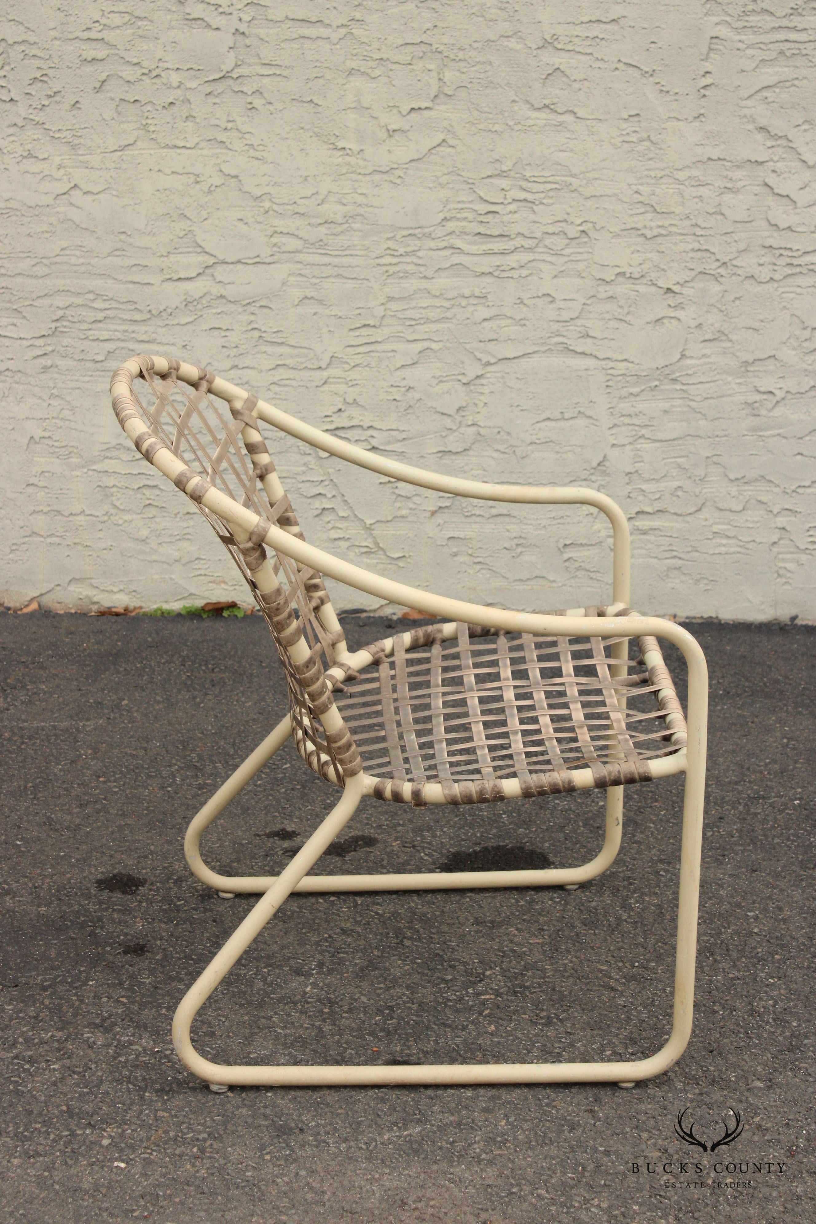 Mid Century Modern Pair of Outdoor Dining Armchairs