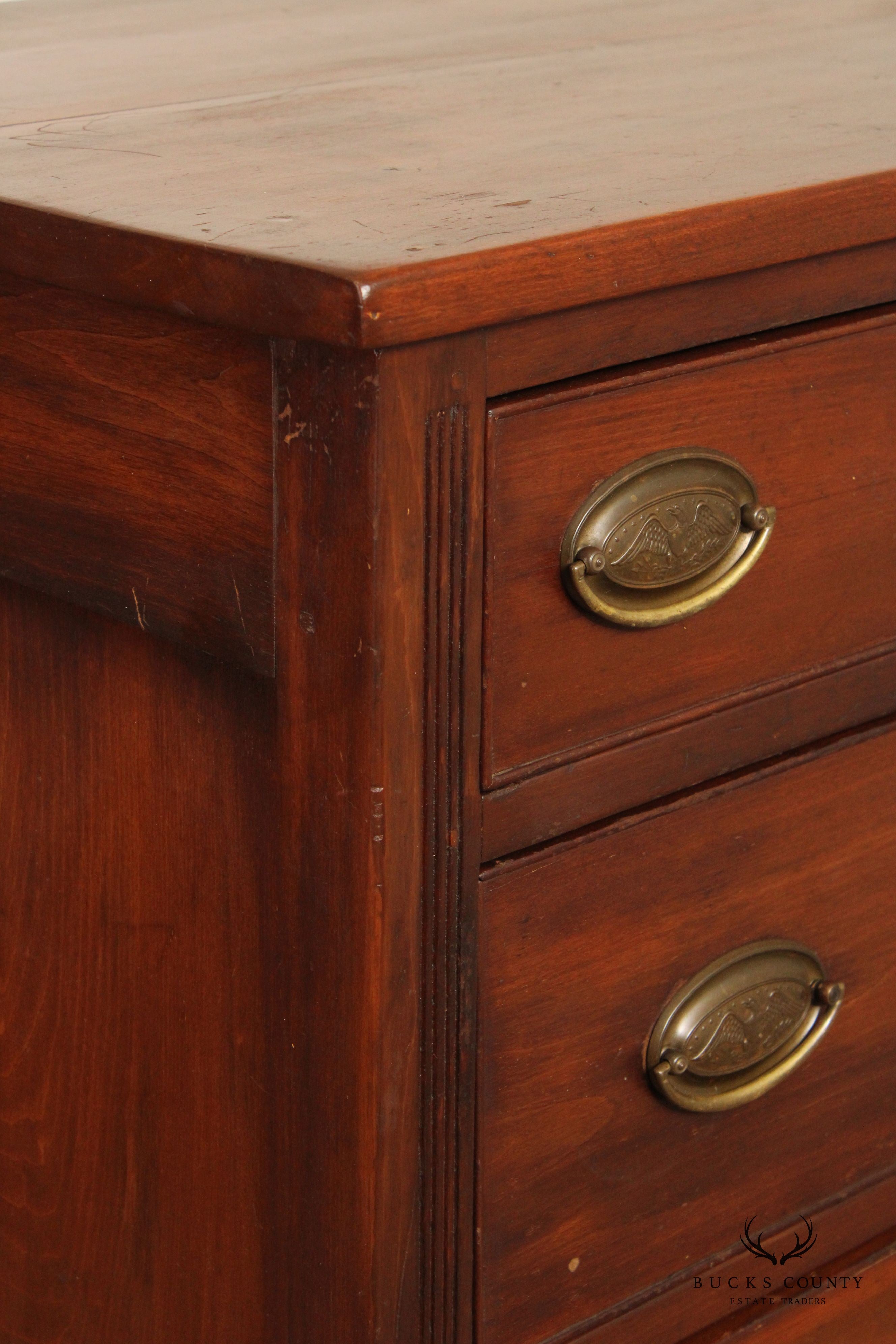 Antique Pennsylvania Sheraton Period Poplar Chest of Drawers