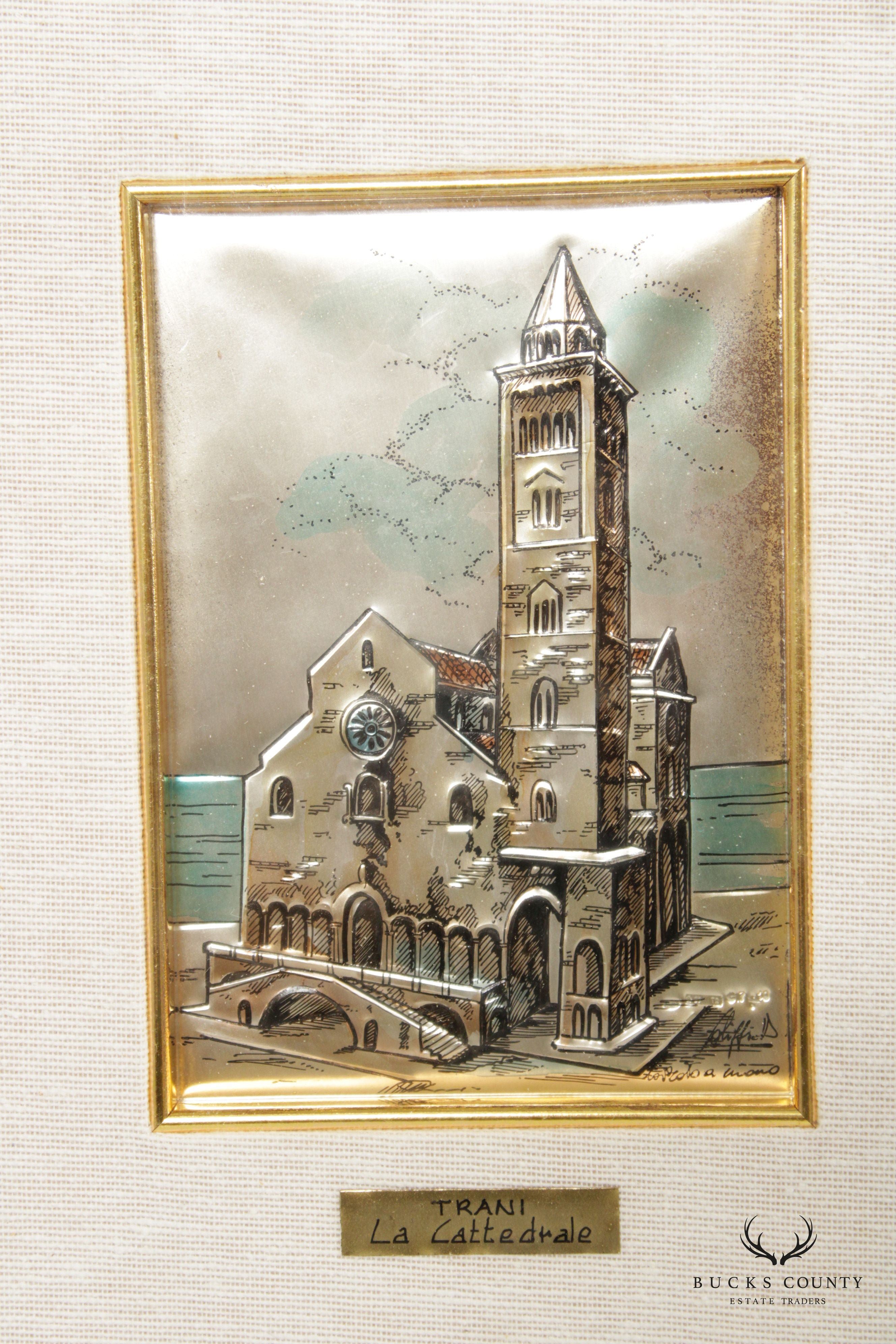 Italian 'La Cattedrale, Trani' Sterling Silver Relief Wall Art