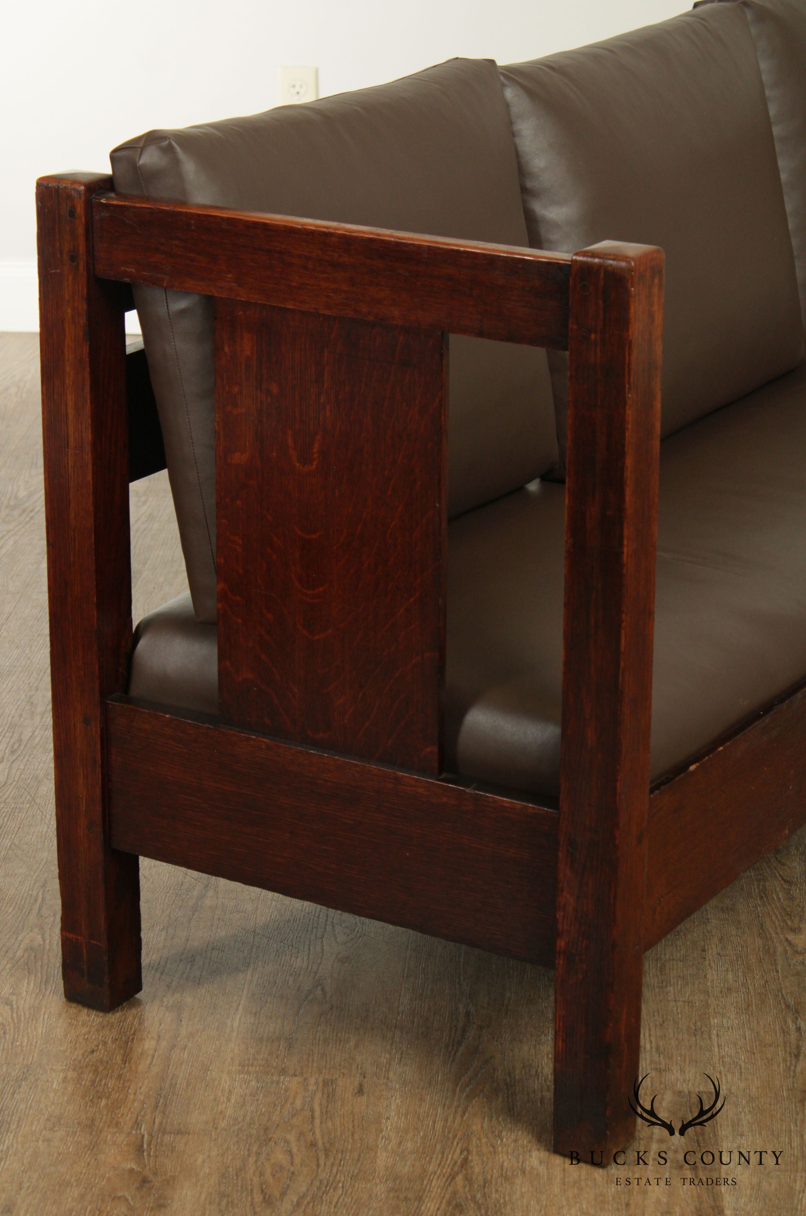 L. &J.G. Stickley Antique Mission Oak Settle