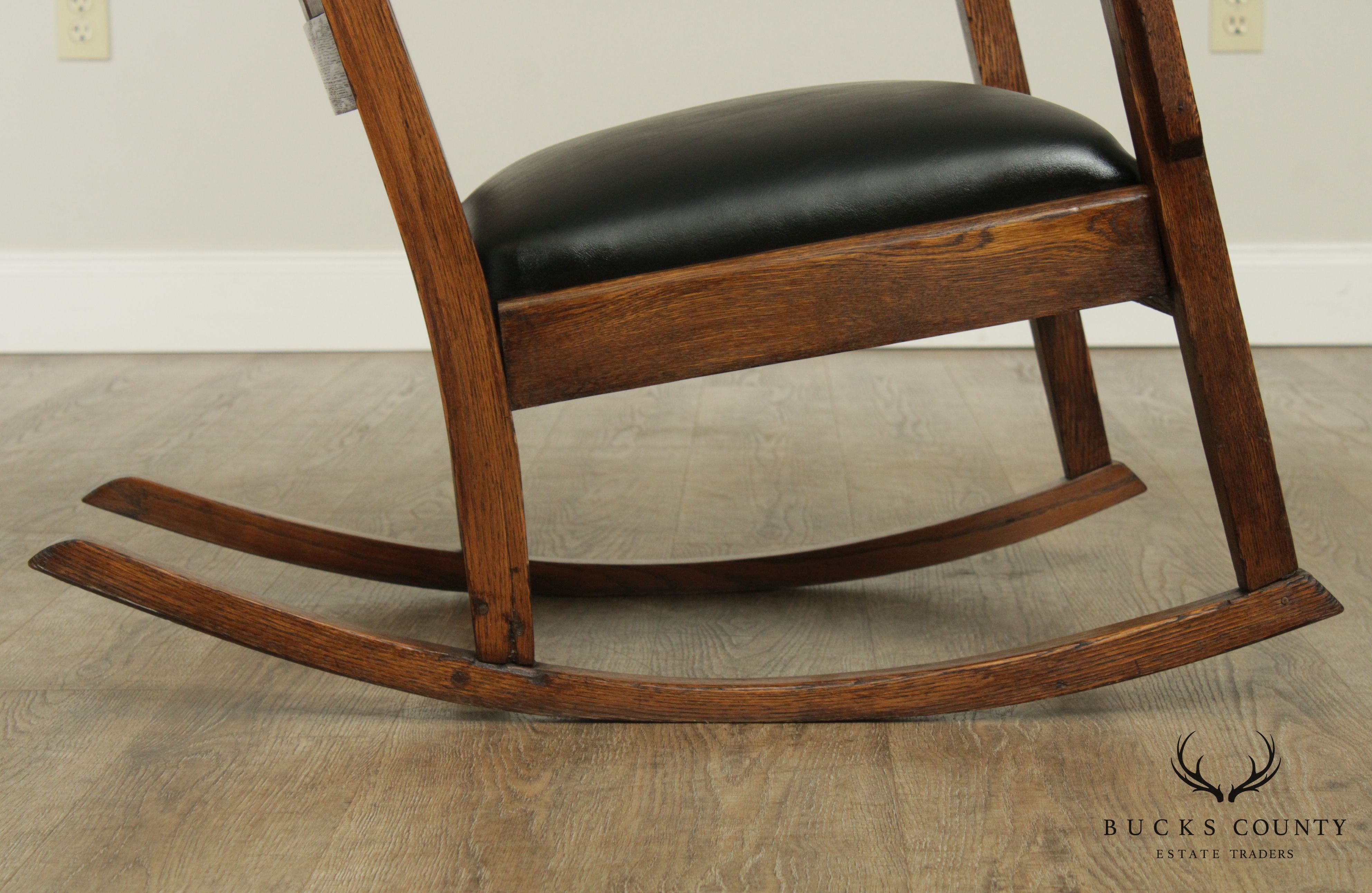 Antique Mission Style Oak Rocking Chair