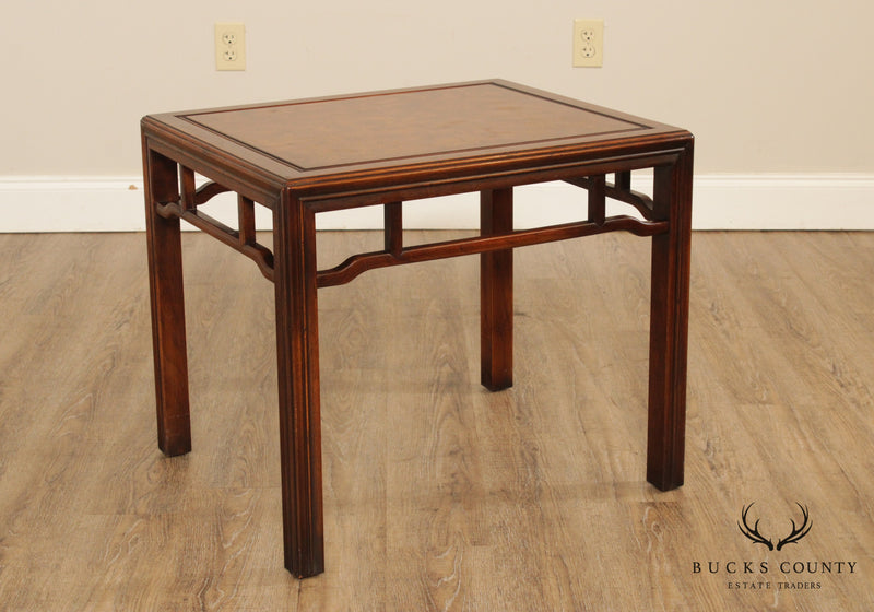 Drexel Tai-Ming Collection Asian Style Burlwood Side Table