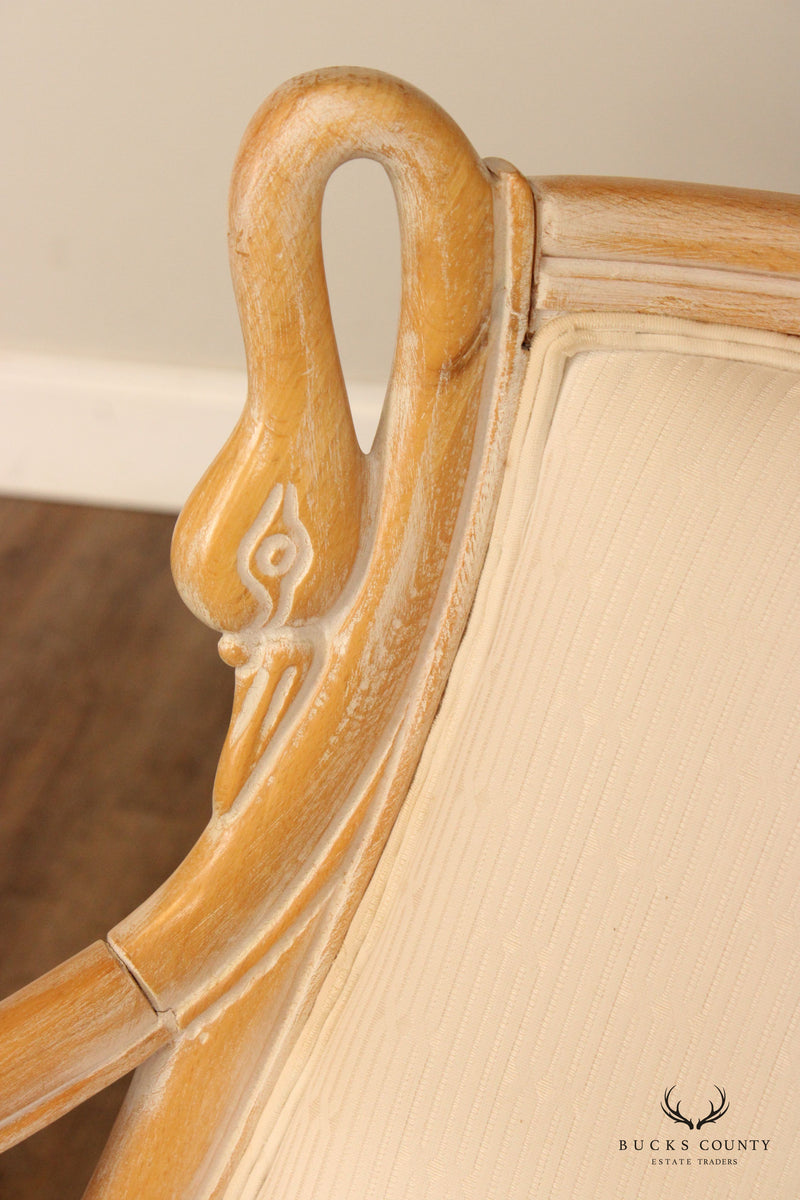 Harris Marcus French Empire Style Swan Carved Armchair
