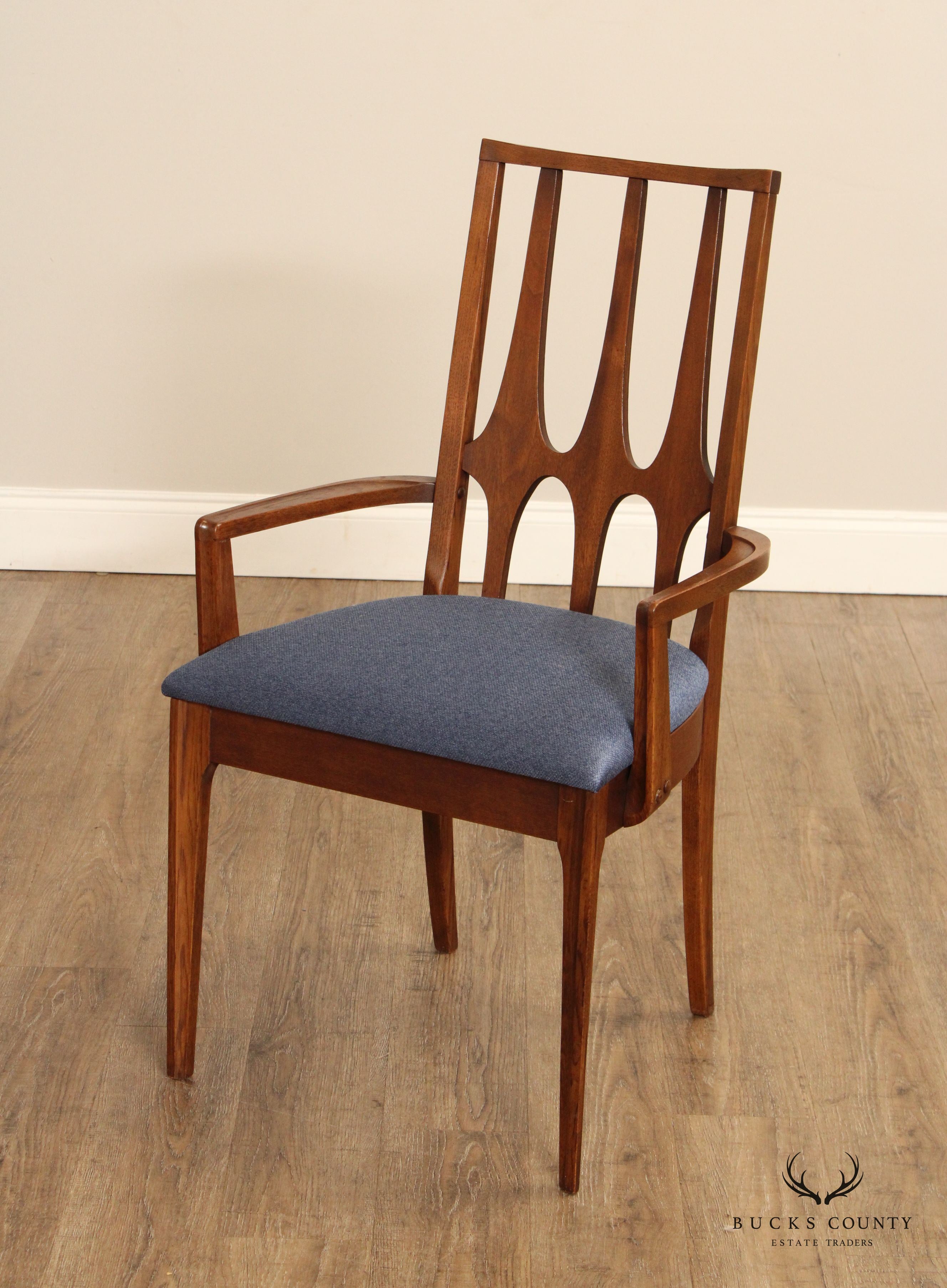 Broyhill Brasilia Mid Century Modern Pair of Walnut Armchairs