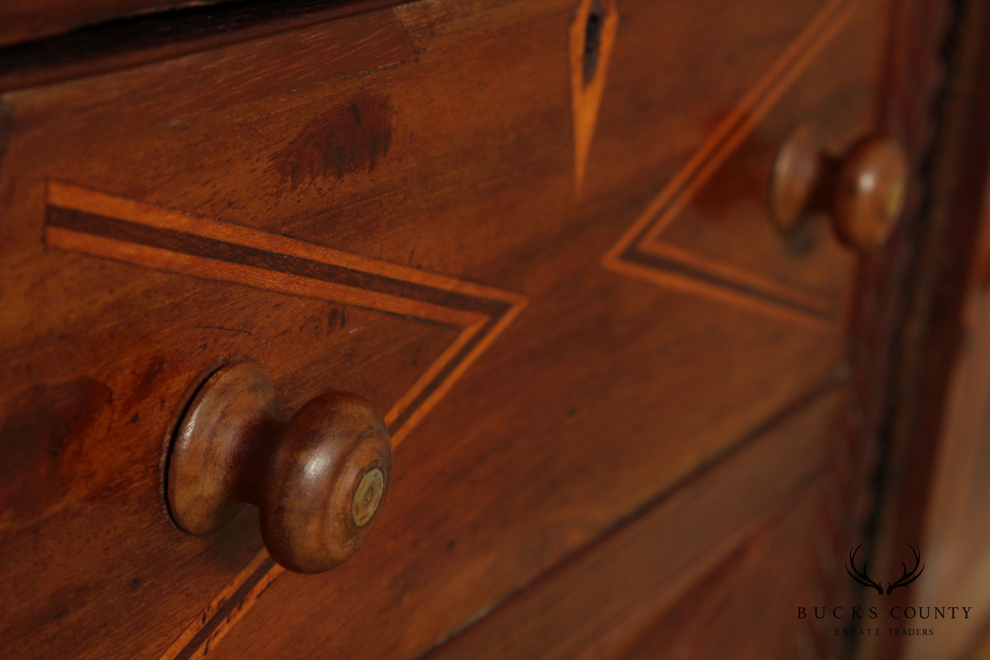 Caribbean or West Indies Antique Mahogany Inlaid Server